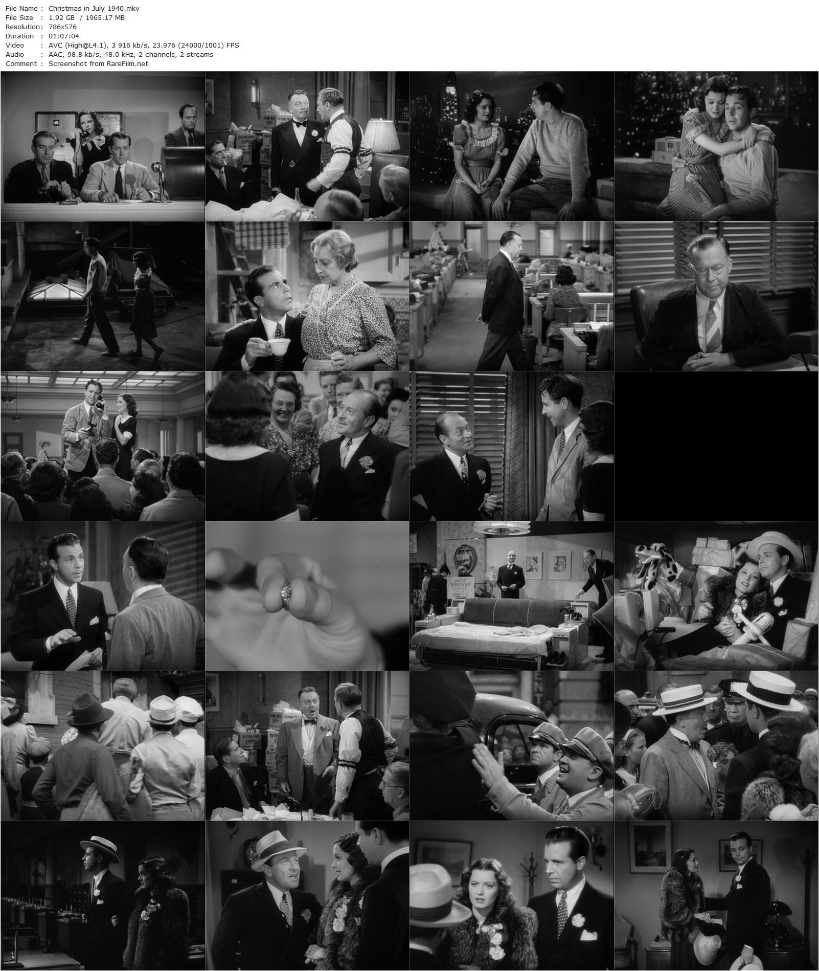 Christmas in July (1940) Preston Sturges, Dick Powell, Ellen Drew, Raymond Walburn-poster