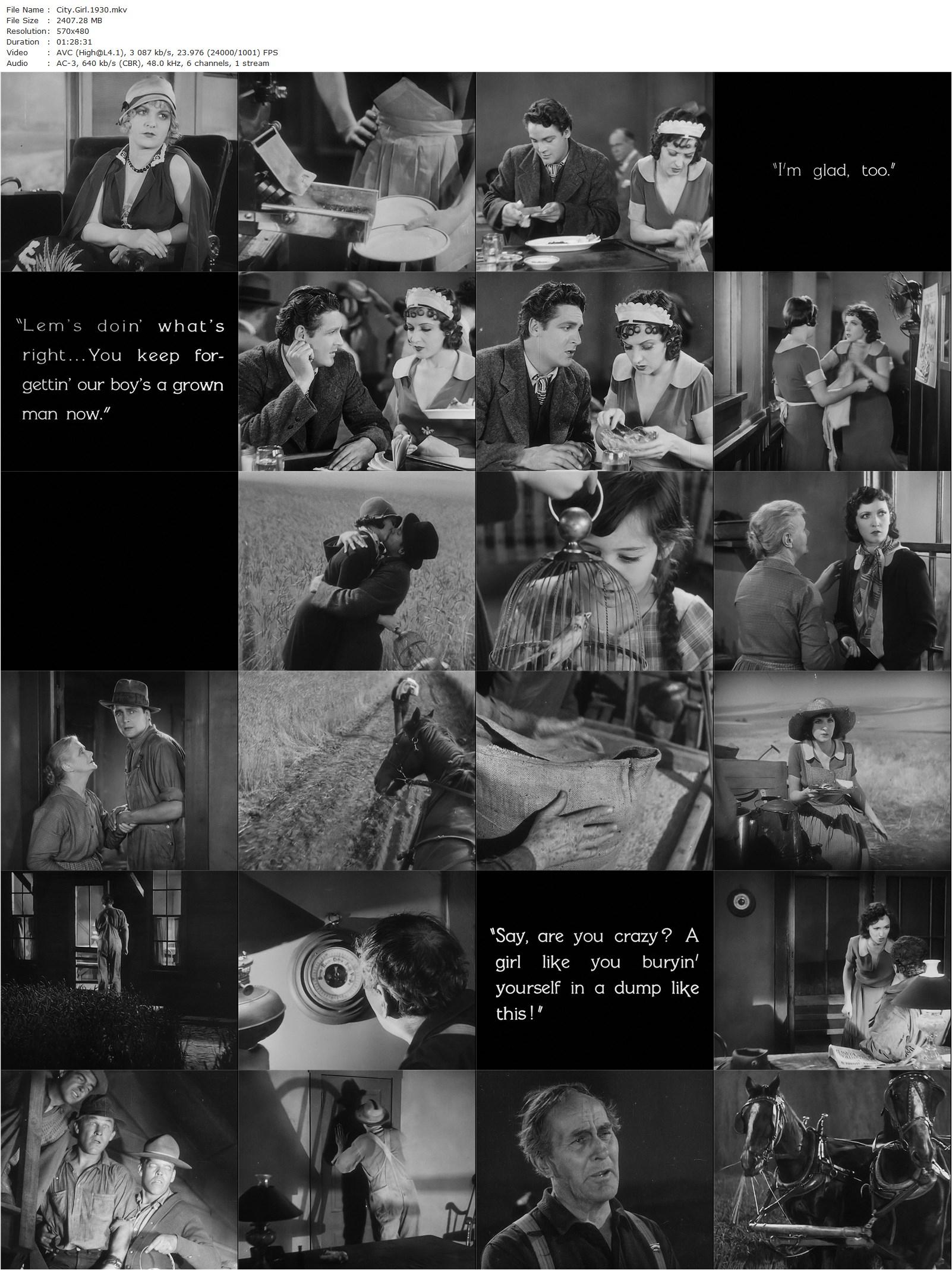 City Girl (1930) F.W. Murnau, Charles Farrell, Mary Duncan, David Torrence-poster