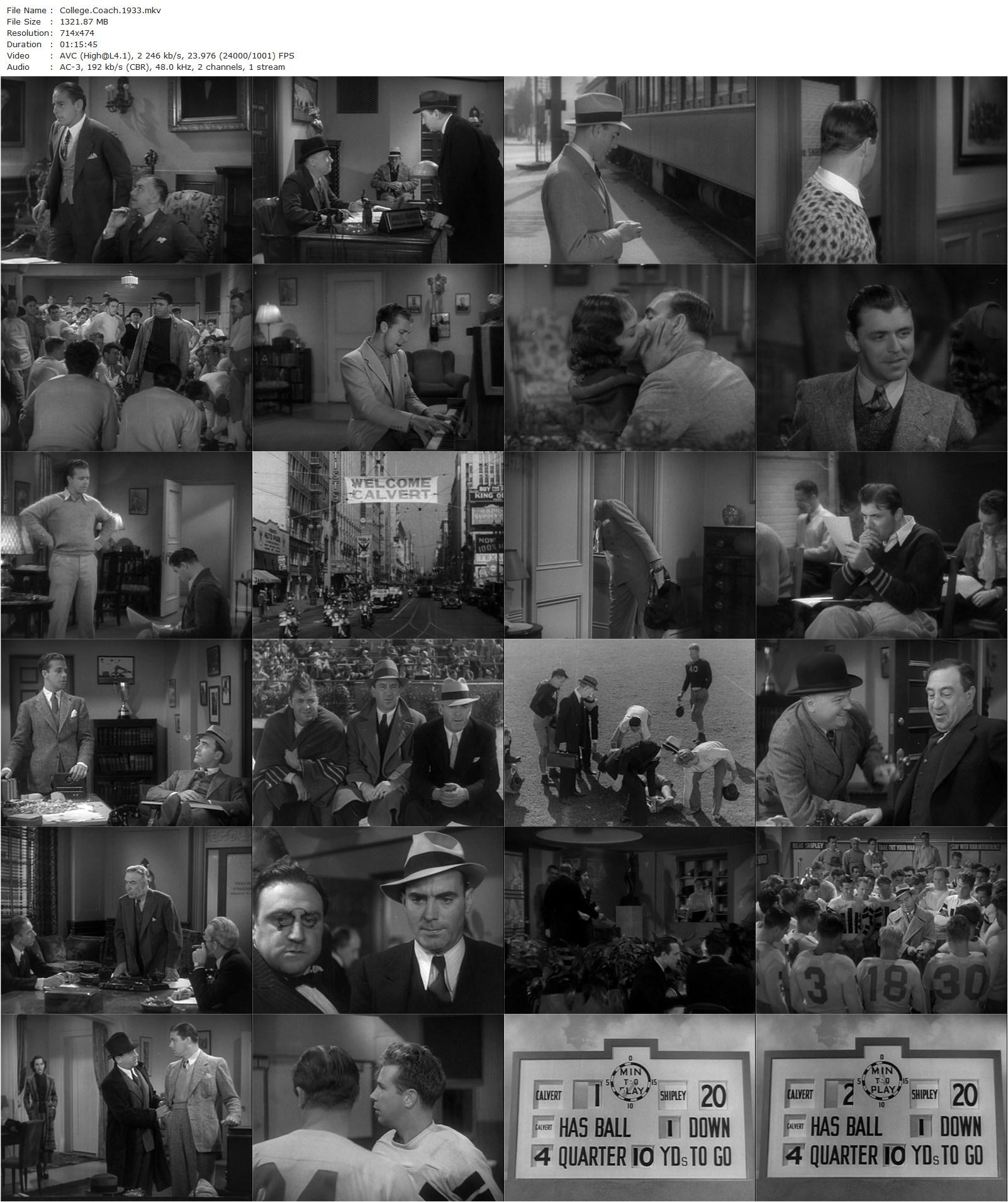 College Coach (1933) William A. Wellman, Dick Powell, Ann Dvorak, Pat O’Brien-poster