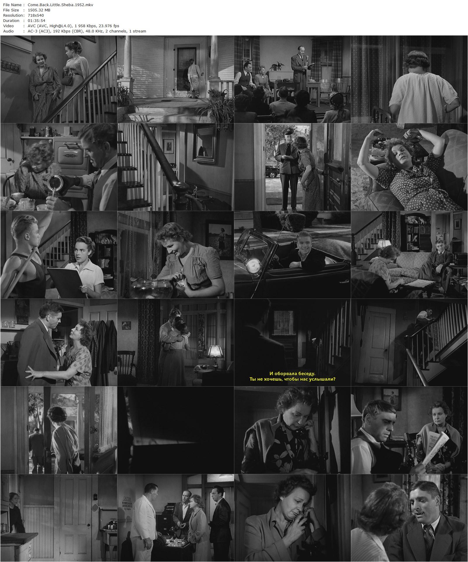 Come Back, Little Sheba (1952) Daniel Mann, Burt Lancaster, Shirley Booth, Terry Moore-poster