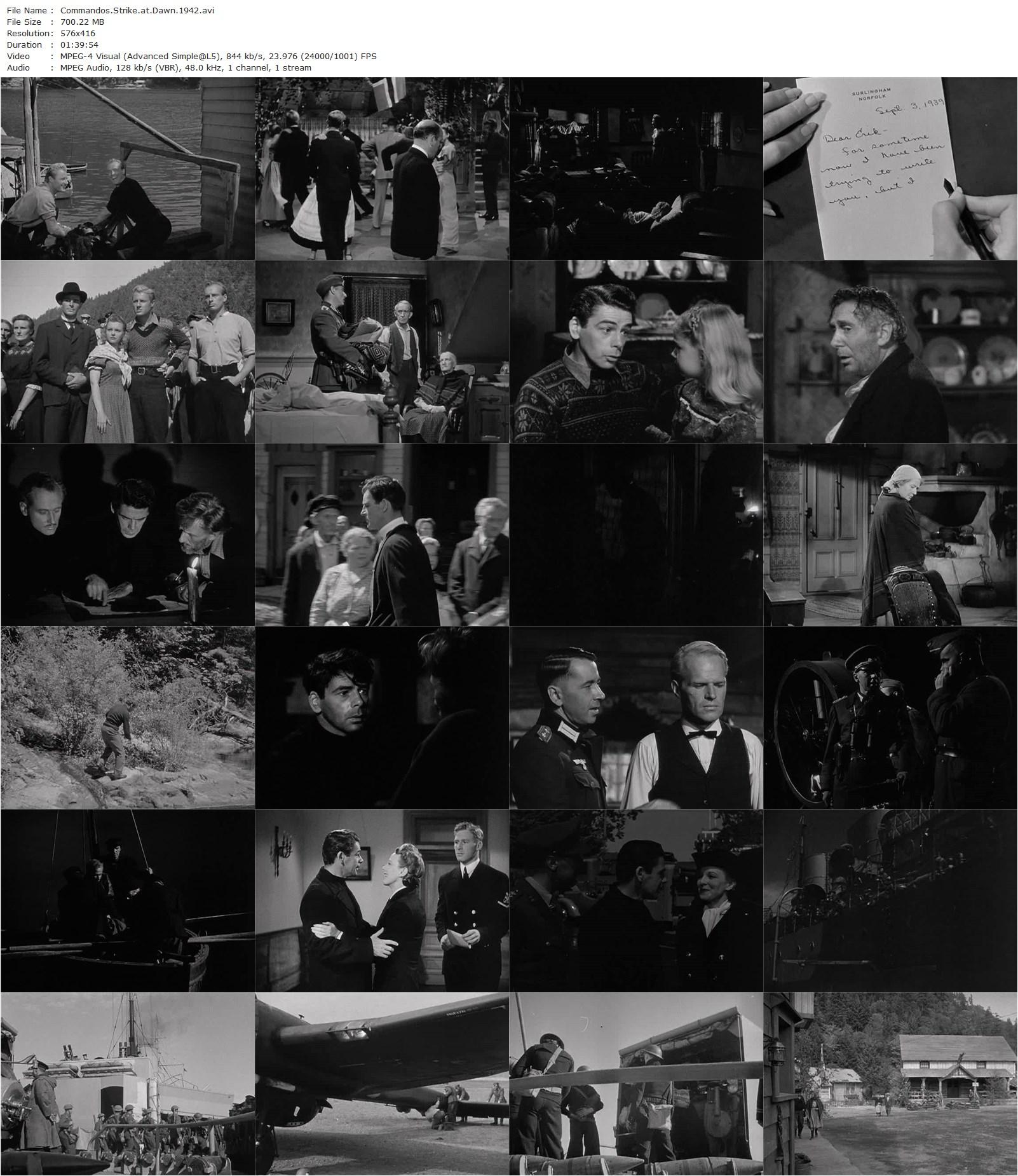 Commandos Strike at Dawn (1942) John Farrow, Paul Muni, Anna Lee, Lillian Gish-poster