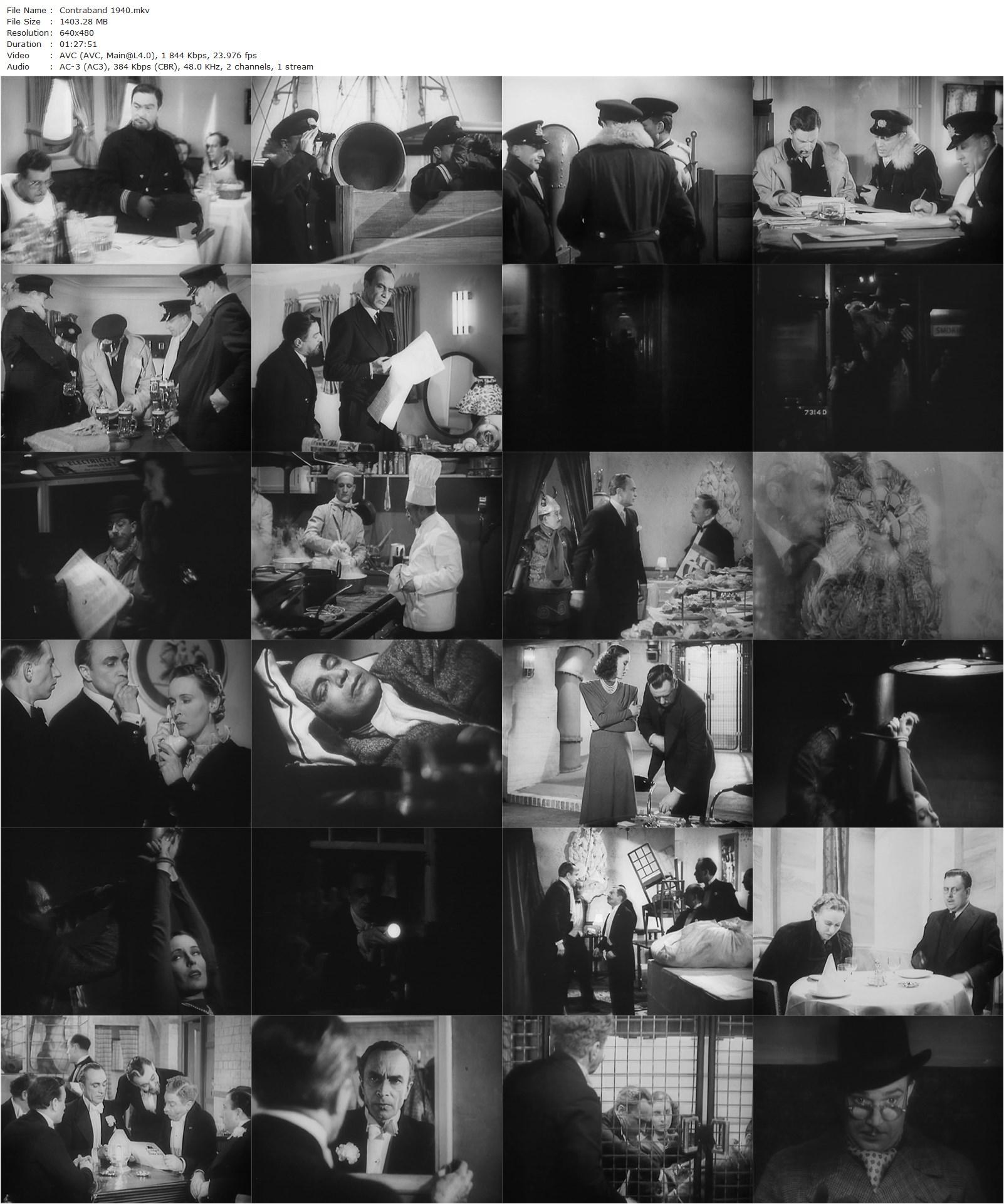 Contraband (1940) Michael Powell, Conrad Veidt, Valerie Hobson, Hay Petrie-poster