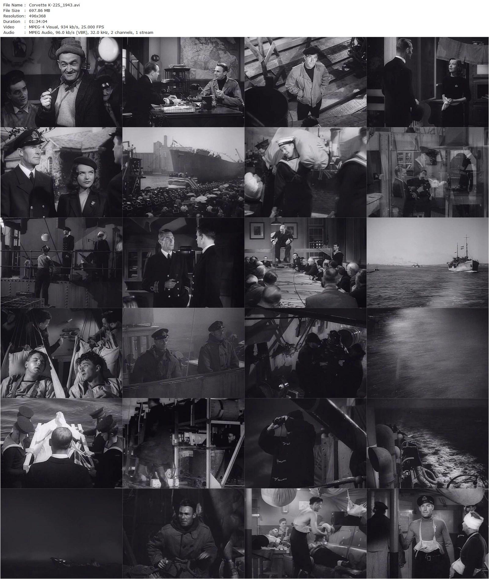 Corvette K-225 (1943) Richard Rosson, Howard Hawks, Randolph Scott, James Brown, Ella Raines-poster