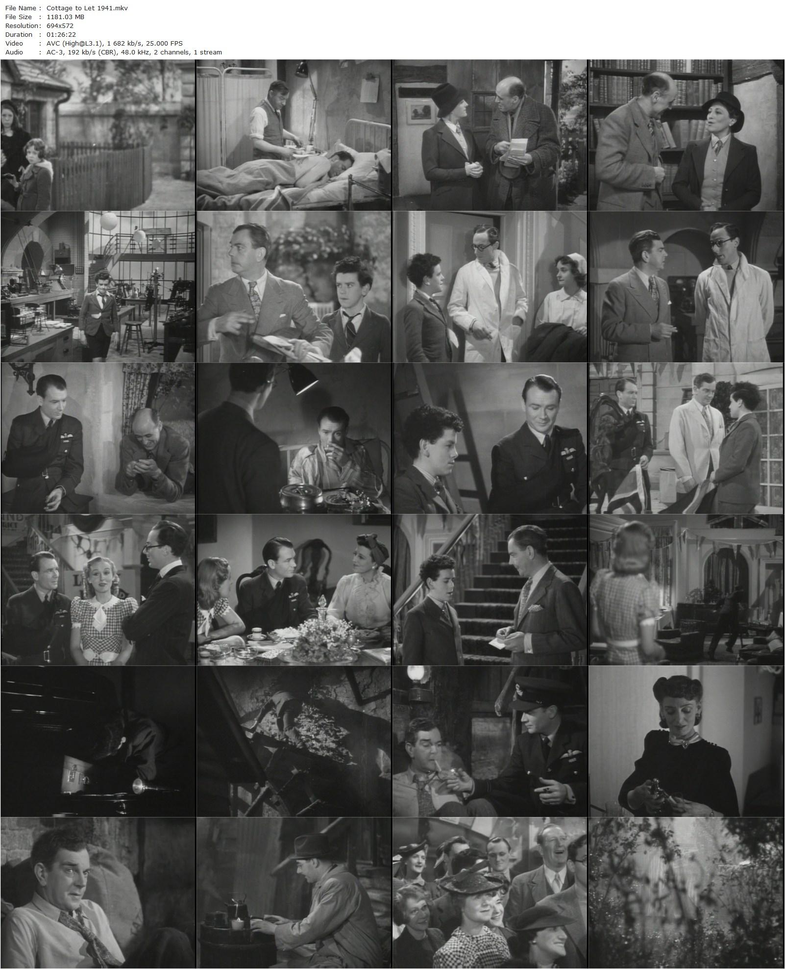 Cottage to Let (1941) Anthony Asquith, Leslie Banks, Alastair Sim, Jeanne De Casalis-poster