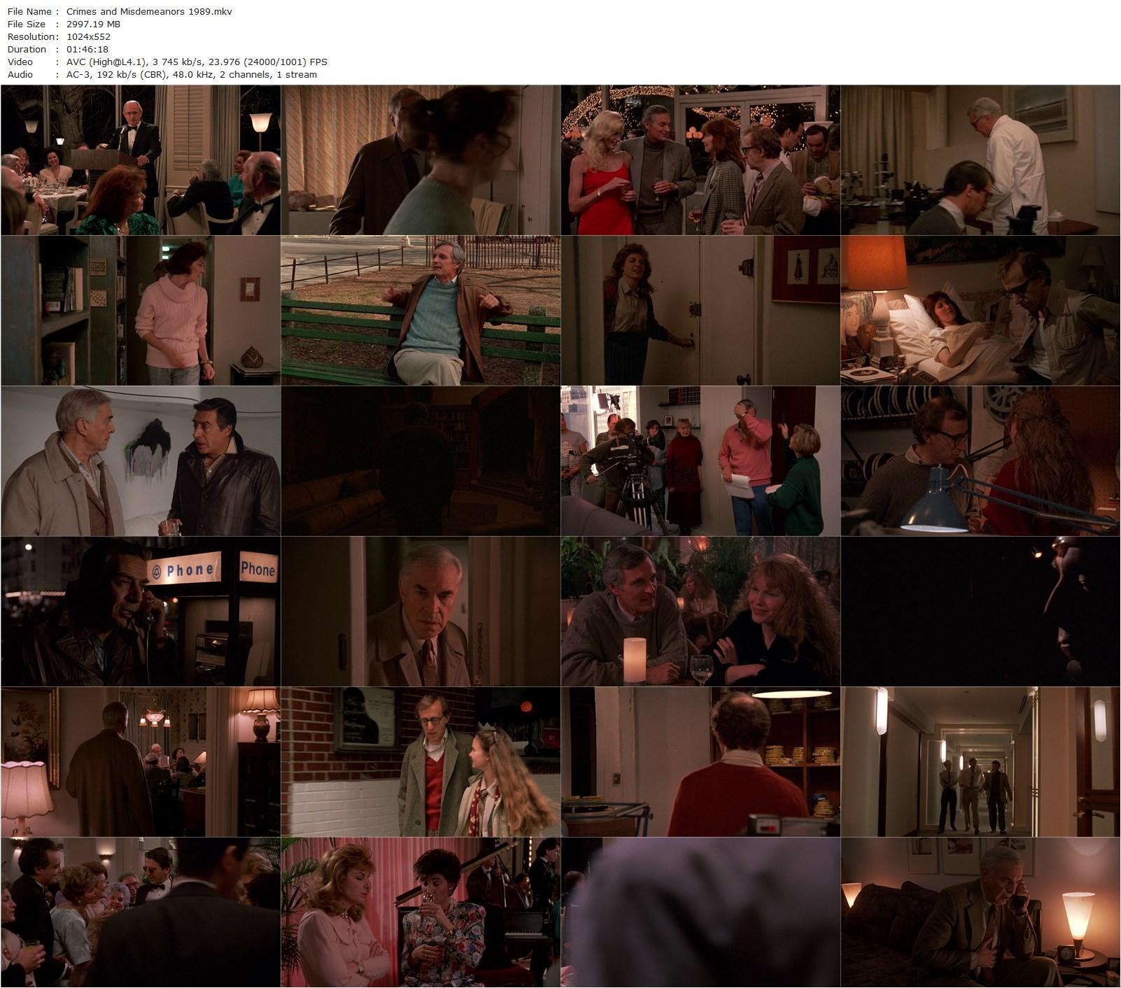 Crimes and Misdemeanors (1989) Martin Landau, Woody Allen, Bill Bernstein-poster