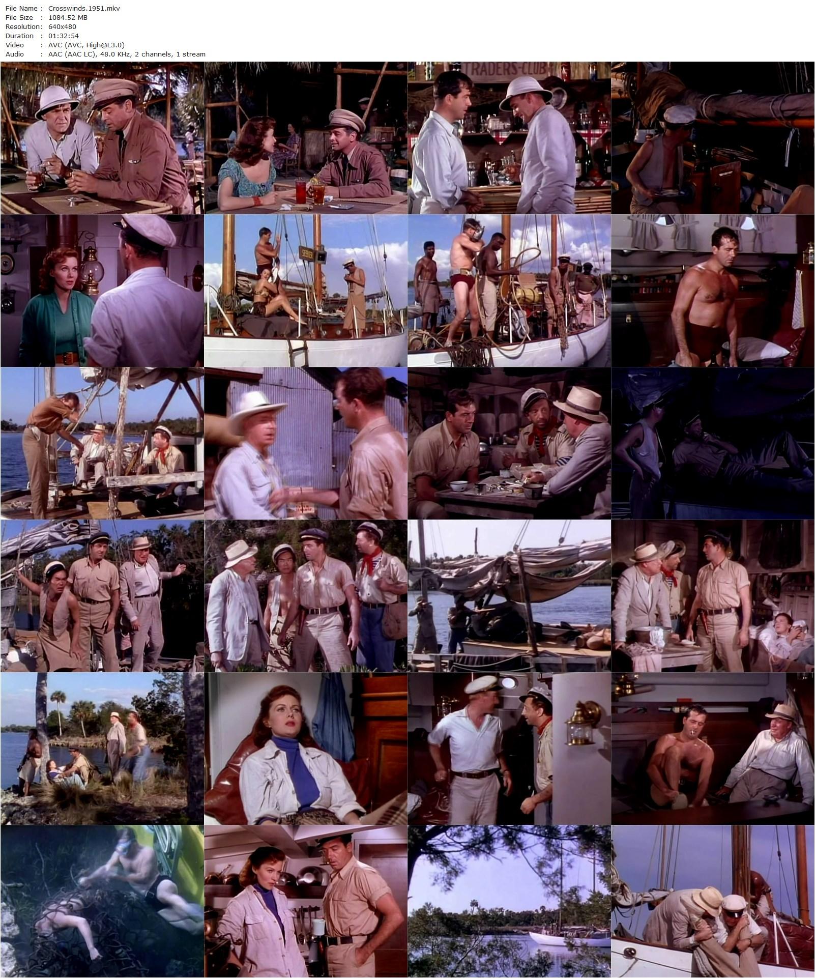 Crosswinds (1951) Lewis R. Foster, John Payne, Rhonda Fleming, Forrest Tucker-poster