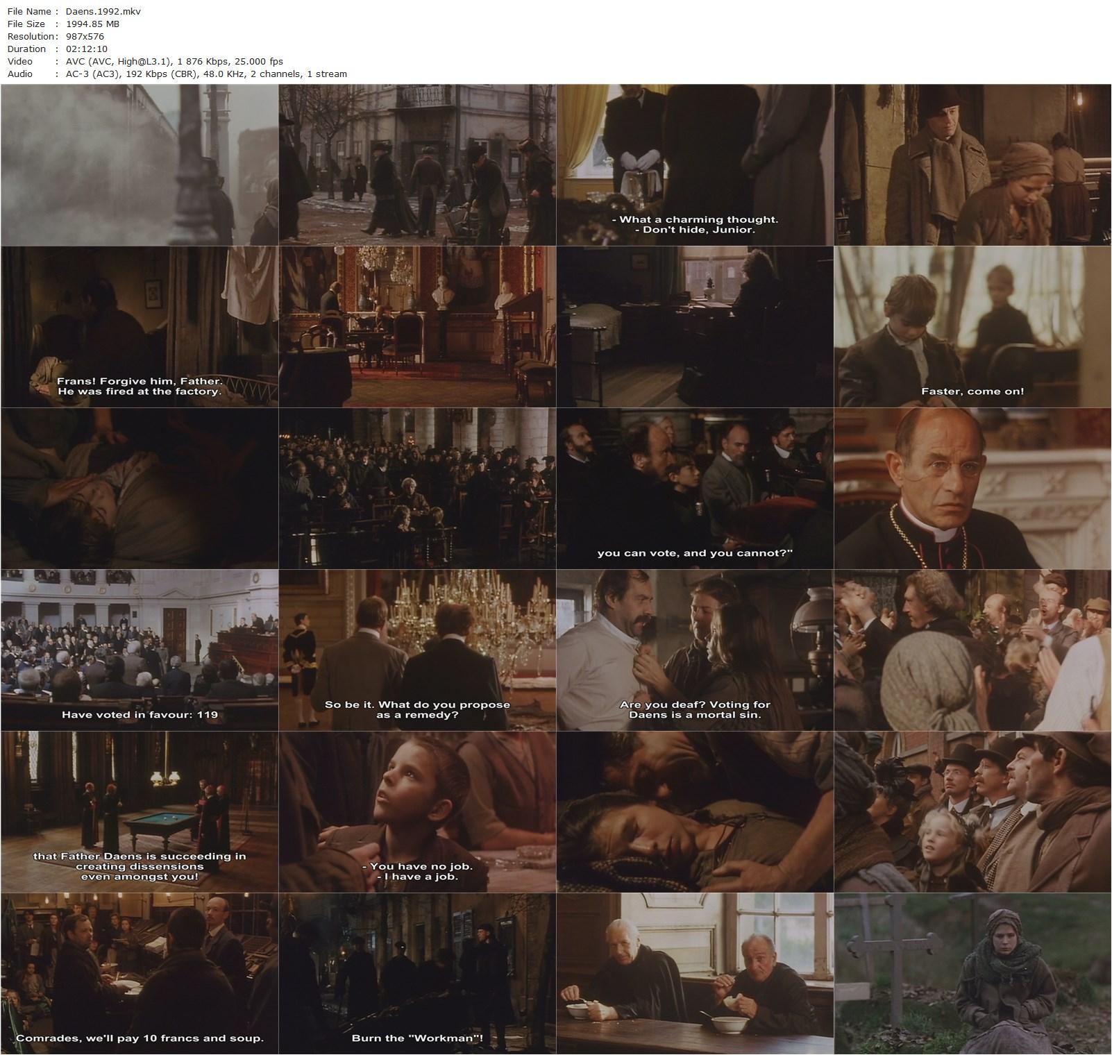 Daens (1992) Stijn Coninx, Jan Decleir, Gérard Desarthe, Antje de Boeck-poster