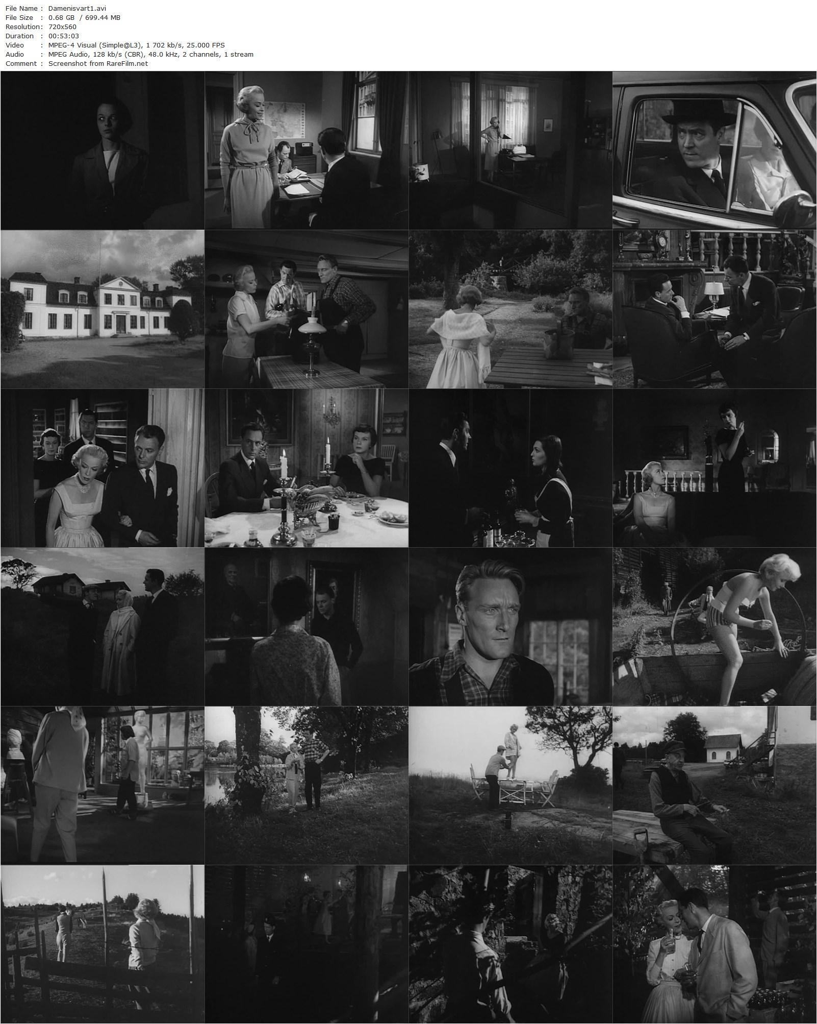 The Lady in Black / Damen i svart (1958) Arne Mattsson, Anita Björk, Annalisa Ericson, Karl-Arne Holmsten-poster