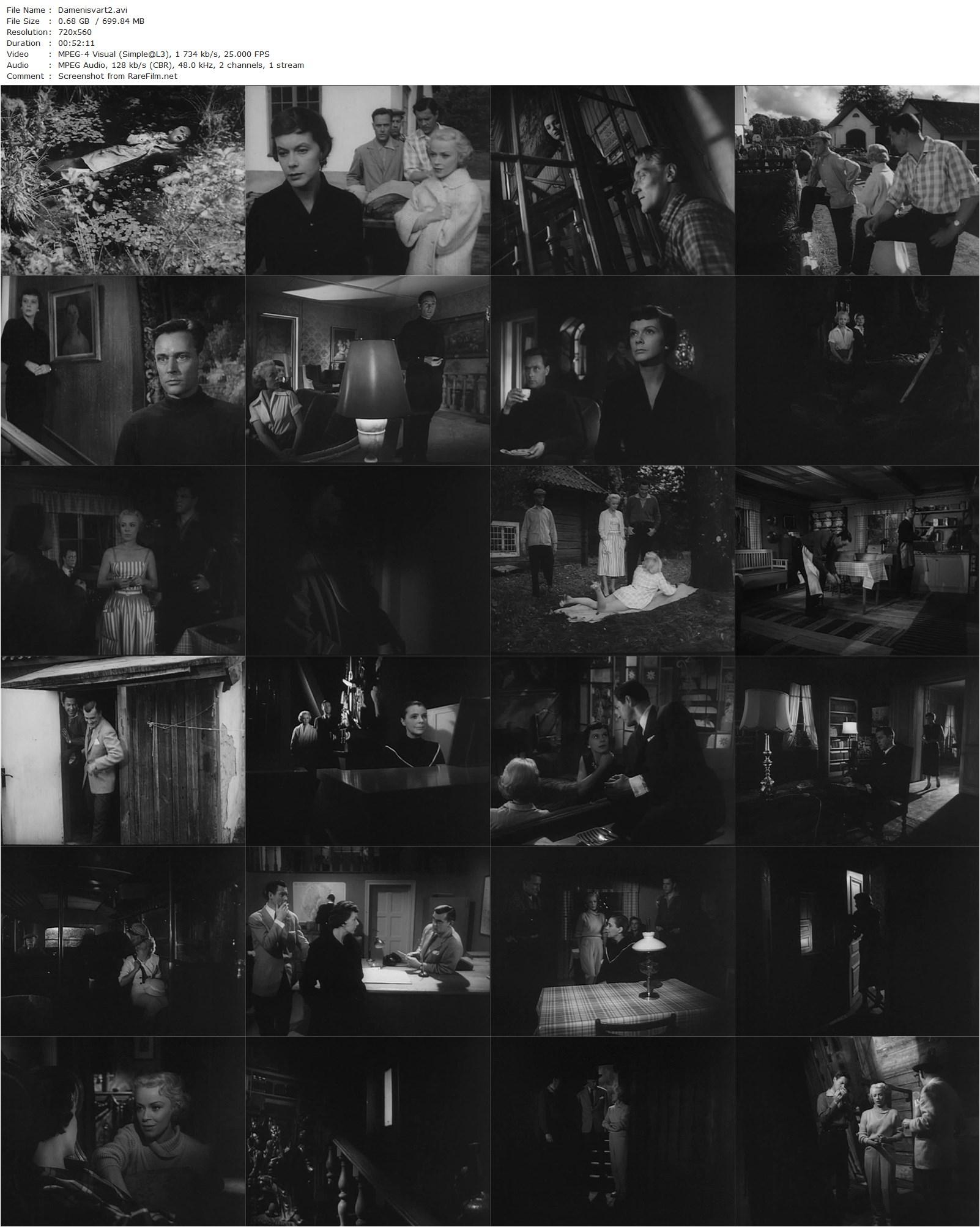 The Lady in Black / Damen i svart (1958) Arne Mattsson, Anita Björk, Annalisa Ericson, Karl-Arne Holmsten-poster