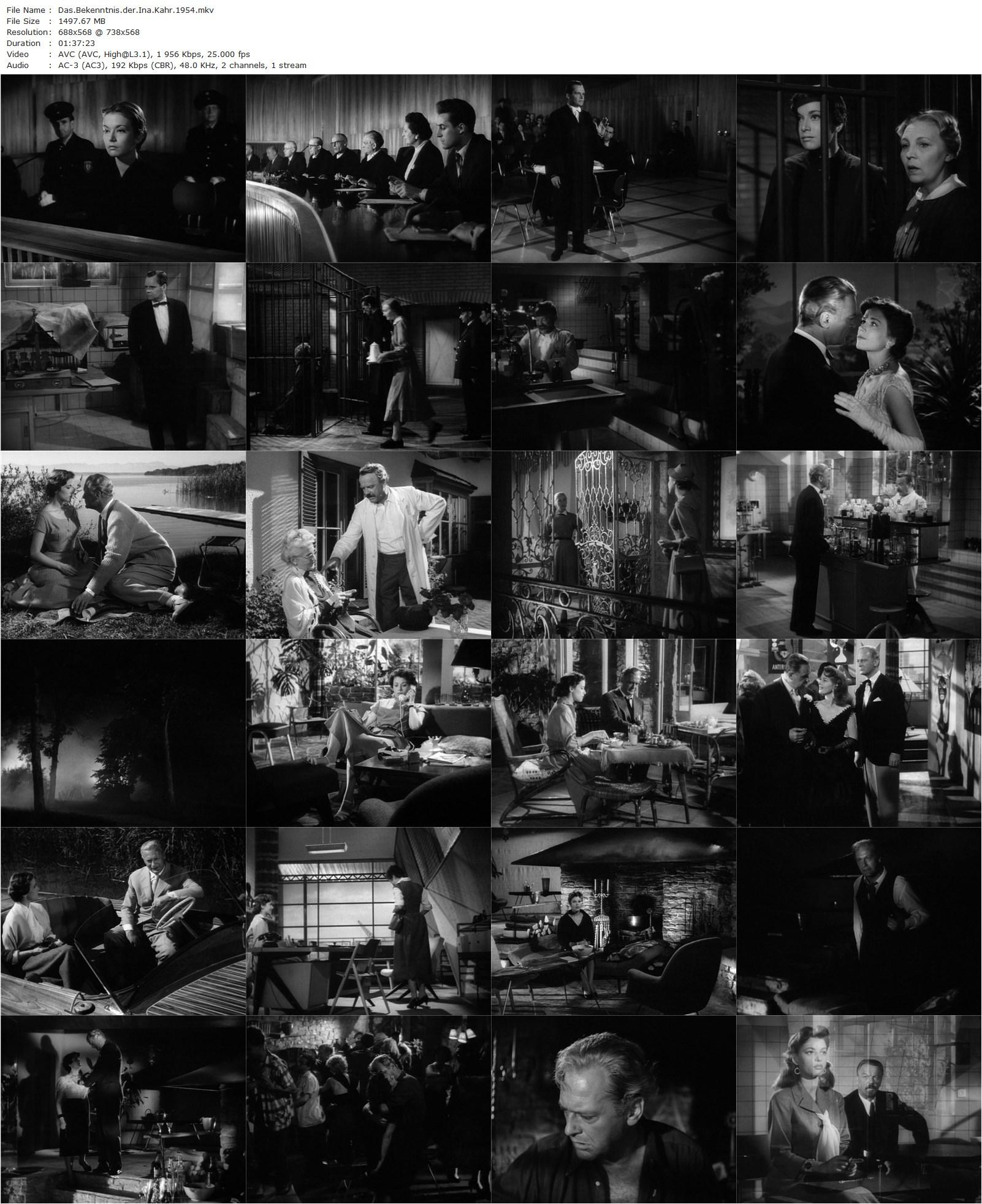 Das Bekenntnis der Ina Kahr (1954) Georg Wilhelm Pabst, Curd Jürgens, Elisabeth Müller, Albert Lieven-poster