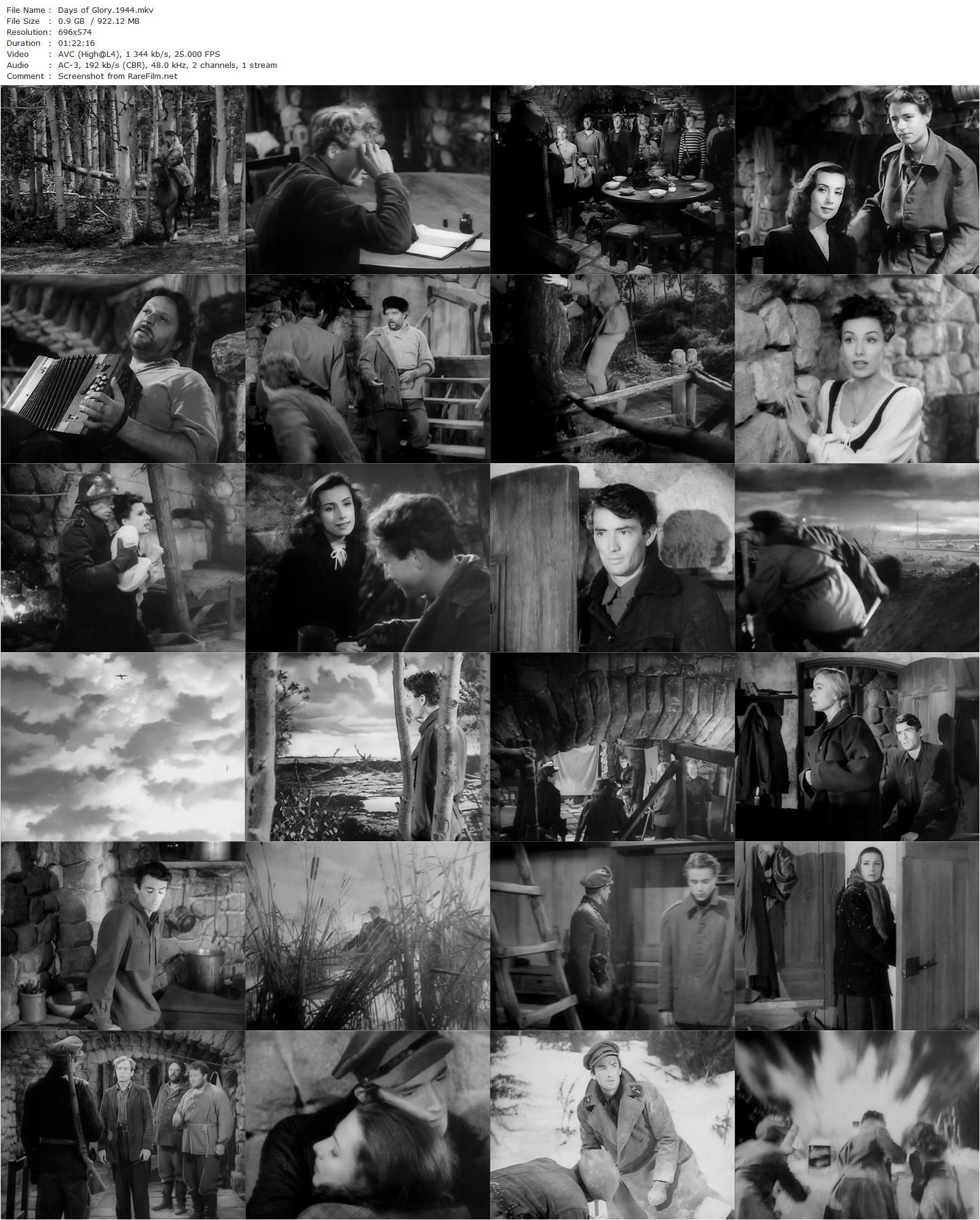 Days of Glory (1944) Jacques Tourneur, Gregory Peck, Tamara Toumanova, Alan Reed-poster