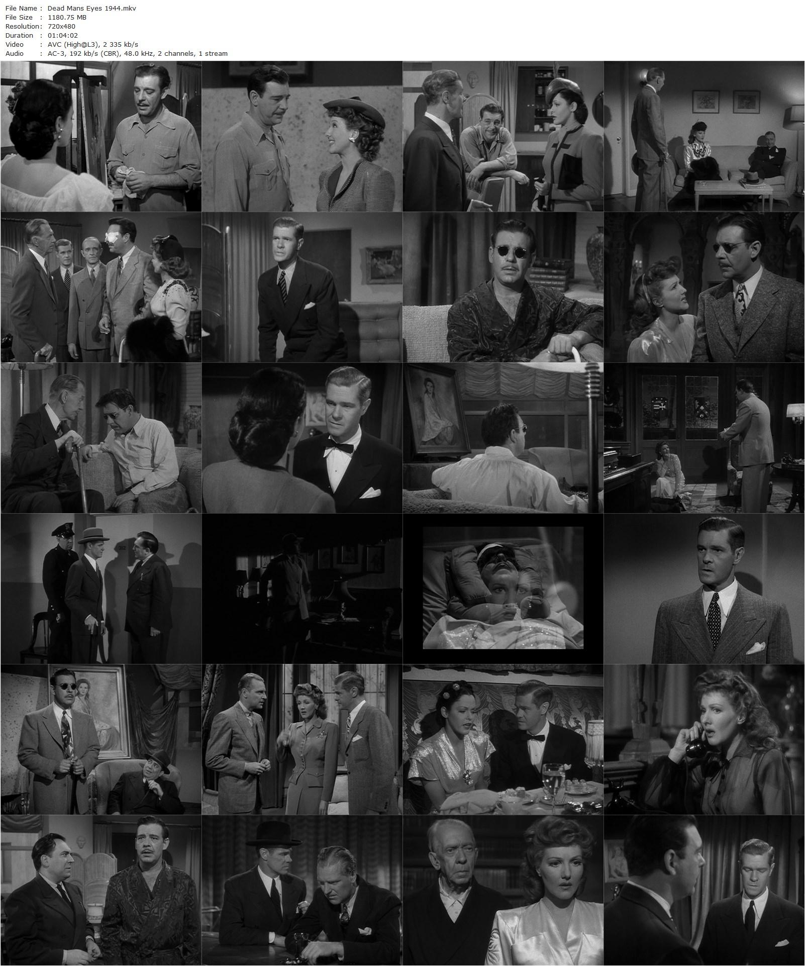 Dead Man’s Eyes (1944) Reginald Le Borg, Lon Chaney Jr., Jean Parker, Paul Kelly-poster