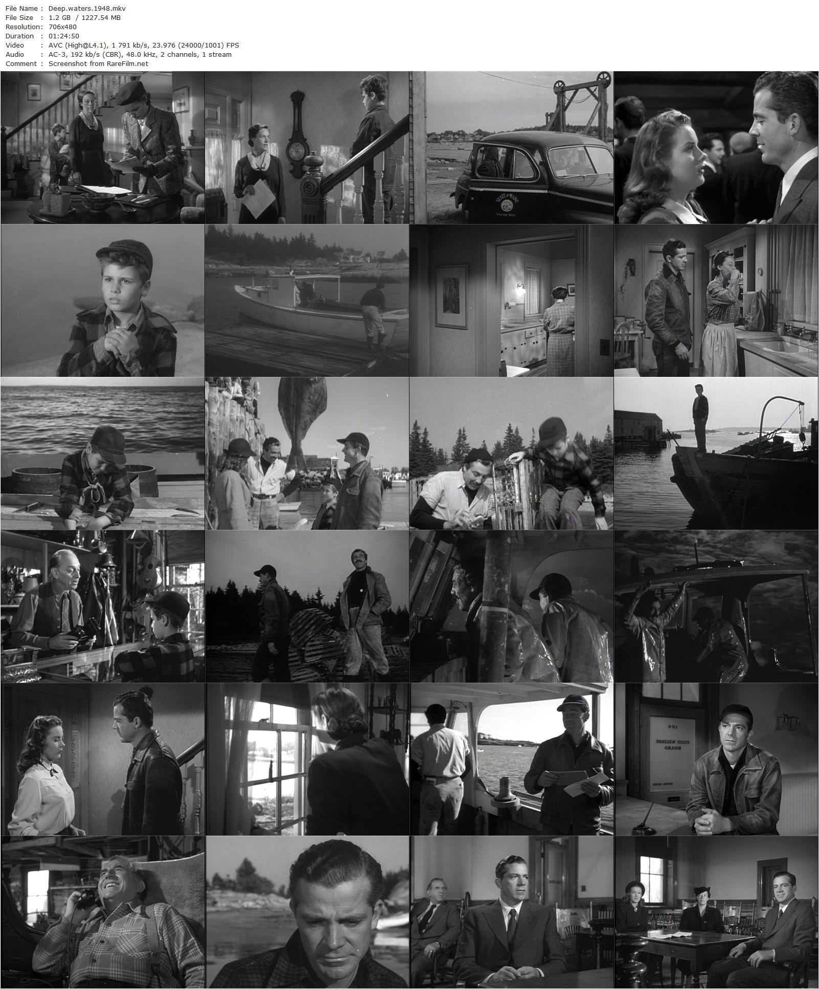 Deep Waters (1948) Henry King, Dana Andrews, Jean Peters, Cesar Romero-poster