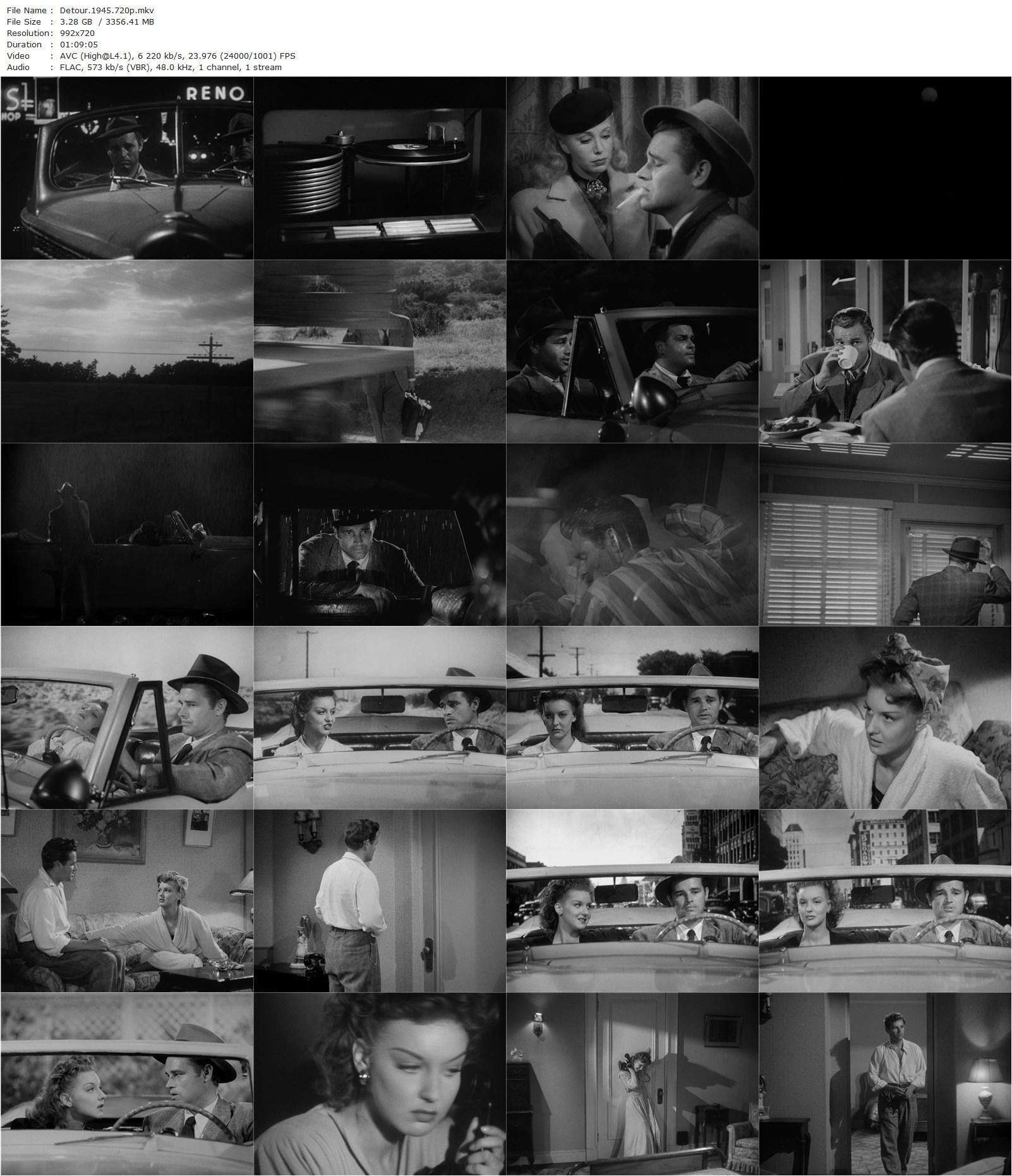 Detour (1945) Edgar G. Ulmer, Tom Neal, Ann Savage, Claudia Drake-poster