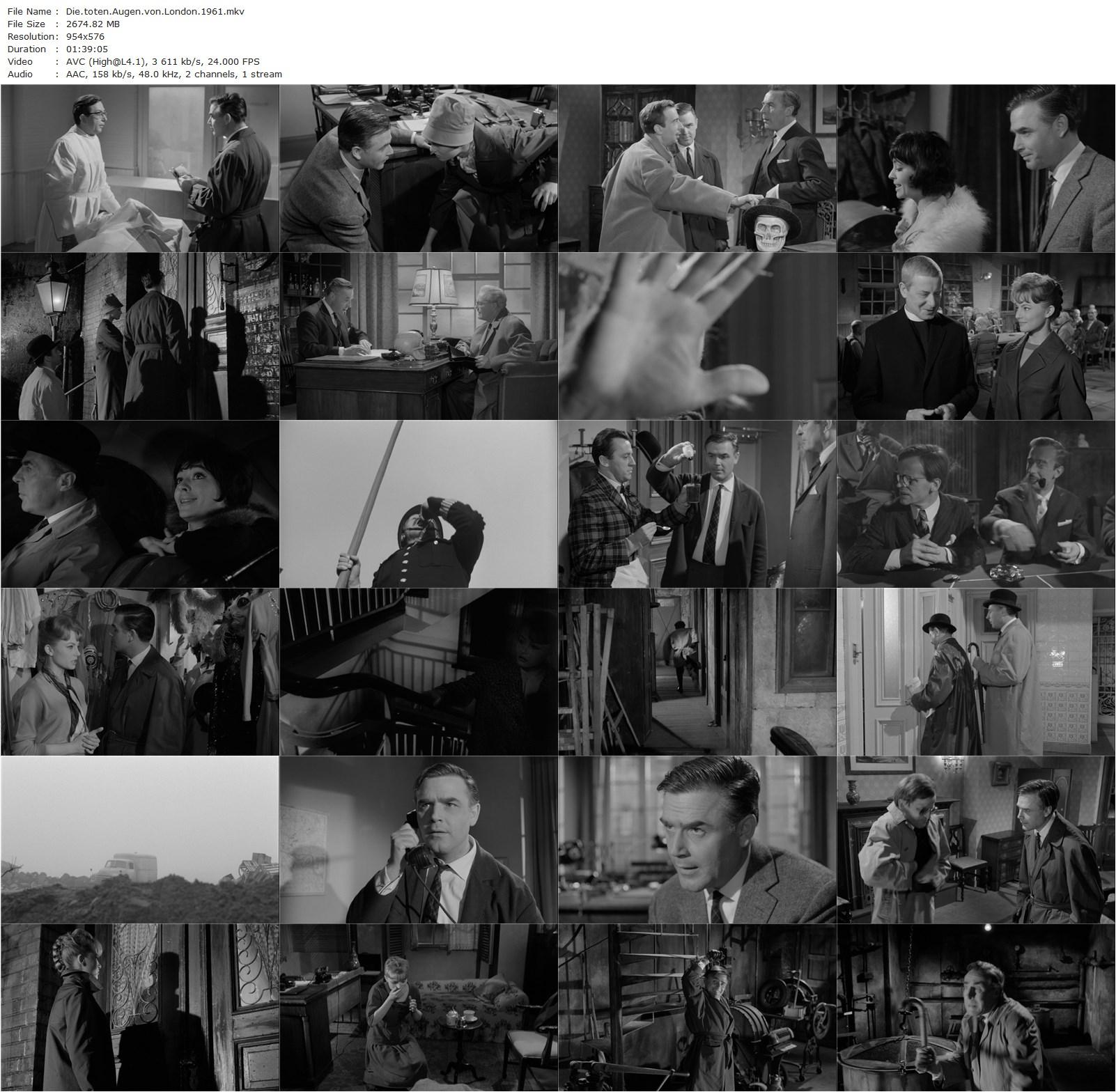 Dead Eyes of London / Die toten Augen von London (1961) Alfred Vohrer, Joachim Fuchsberger, Karin Baal, Dieter Borsche-poster