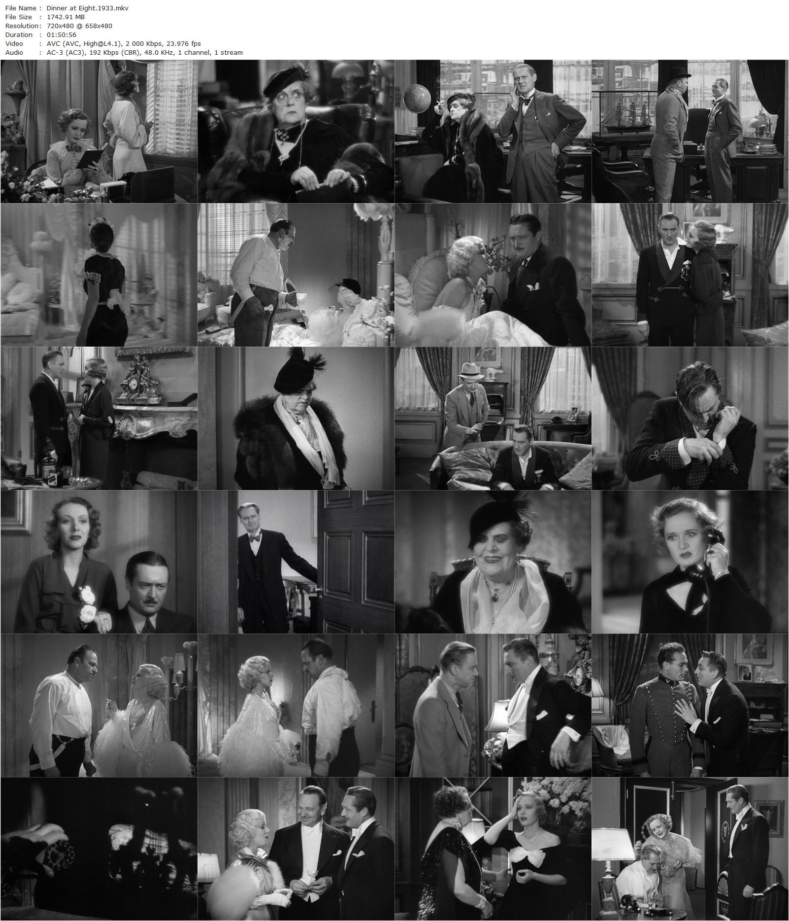 Dinner at Eight (1933) George Cukor, Marie Dressler, John Barrymore, Wallace Beery-poster