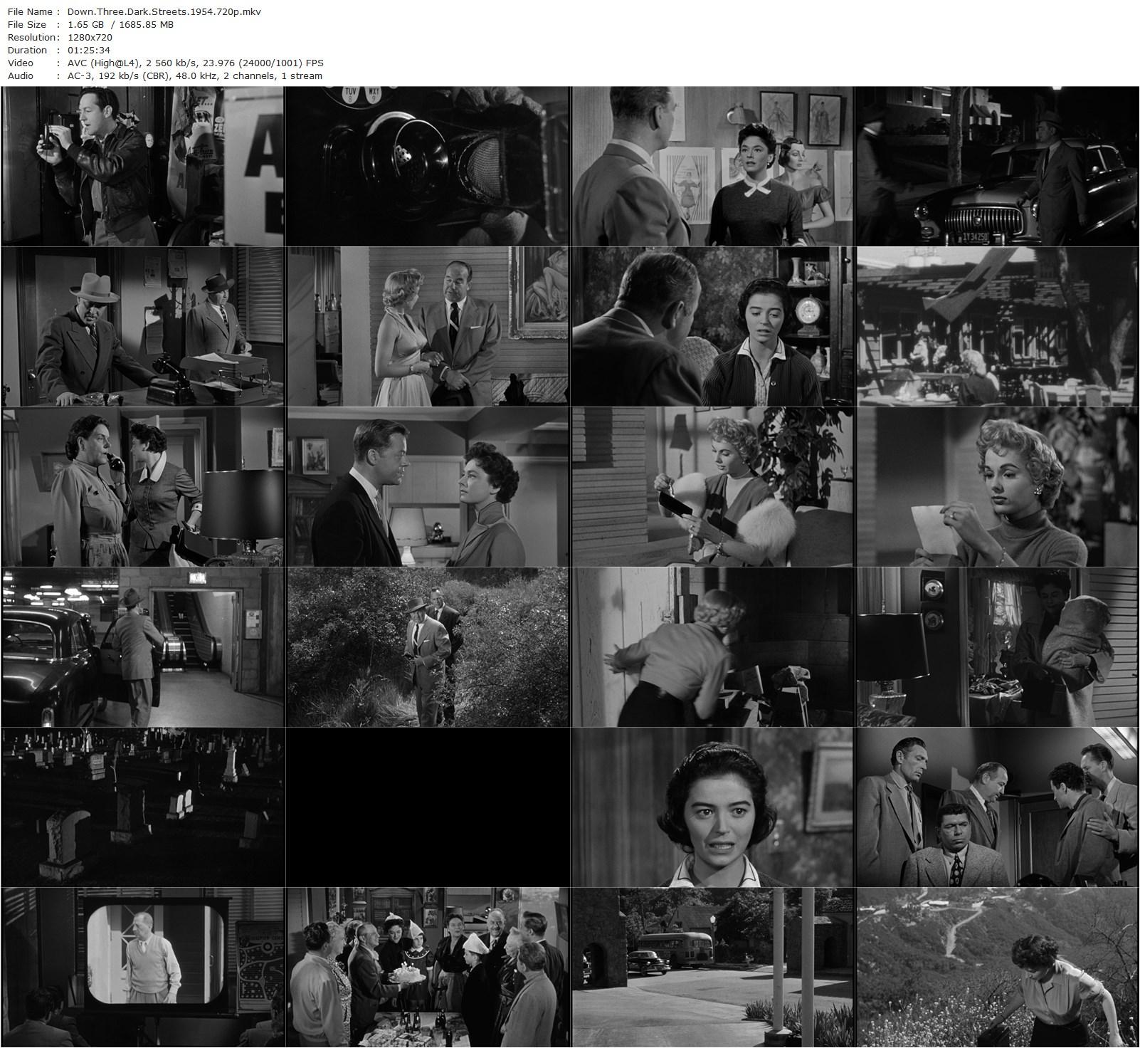 Down Three Dark Streets (1954) Arnold Laven, Broderick Crawford, Ruth Roman, Martha Hyer-poster