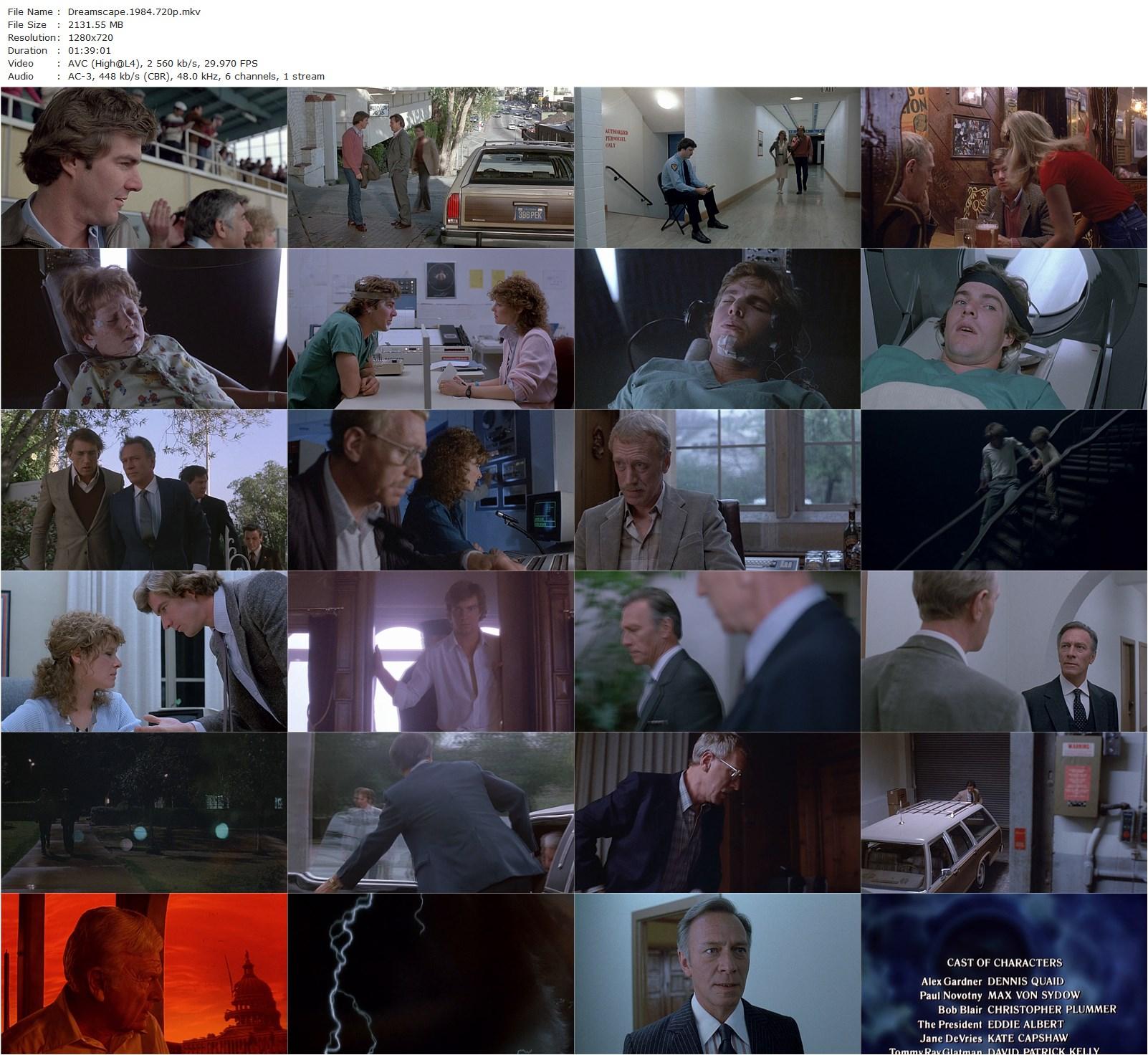 Dreamscape (1984) Joseph Ruben, Dennis Quaid, Max von Sydow, Christopher Plummer-poster