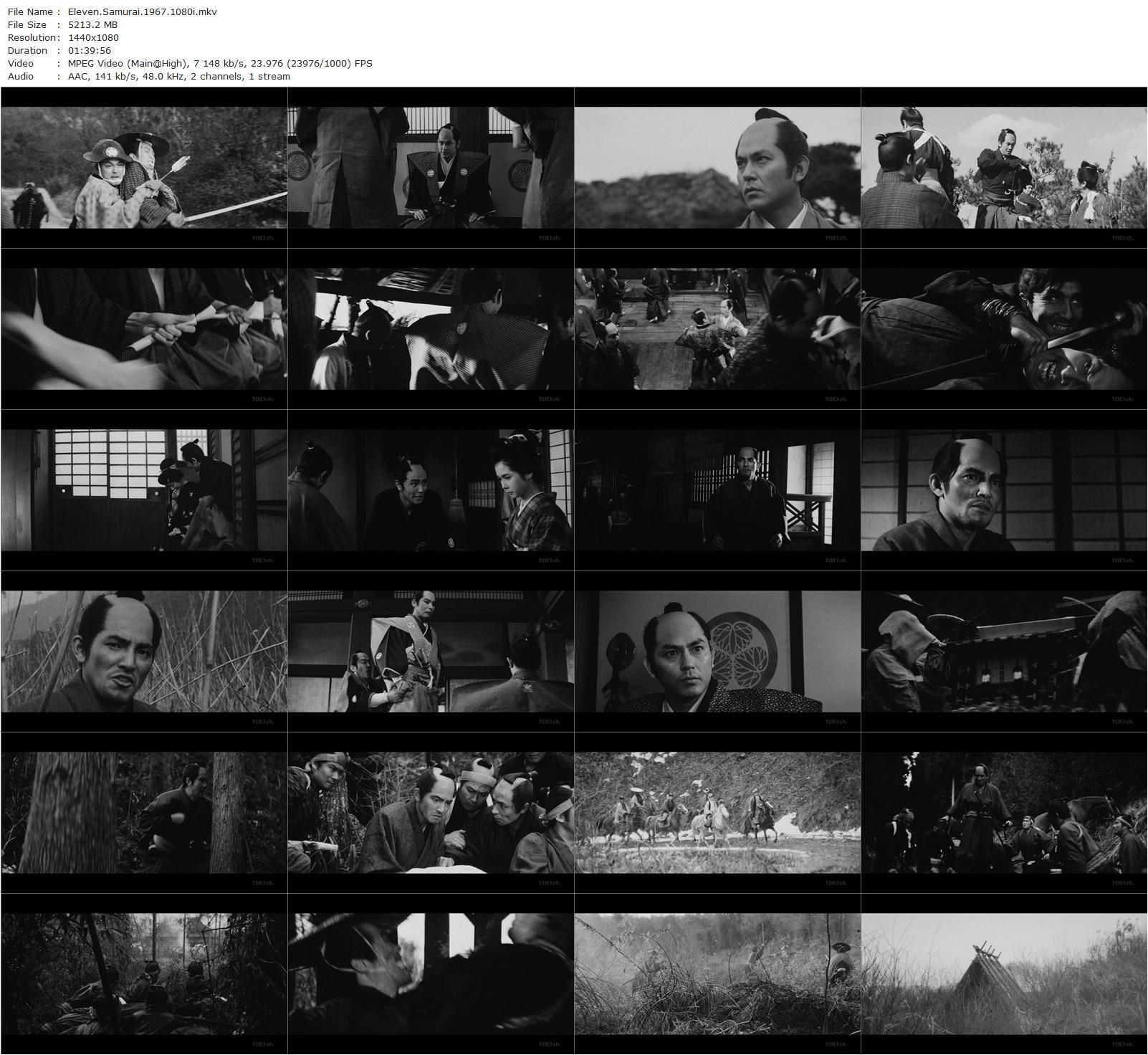 Eleven Samurai AKA Jûichinin no samurai (1967) Eiichi Kudô, Isao Natsuyagi, Kôtarô Satomi, Kôji Nanbara-poster