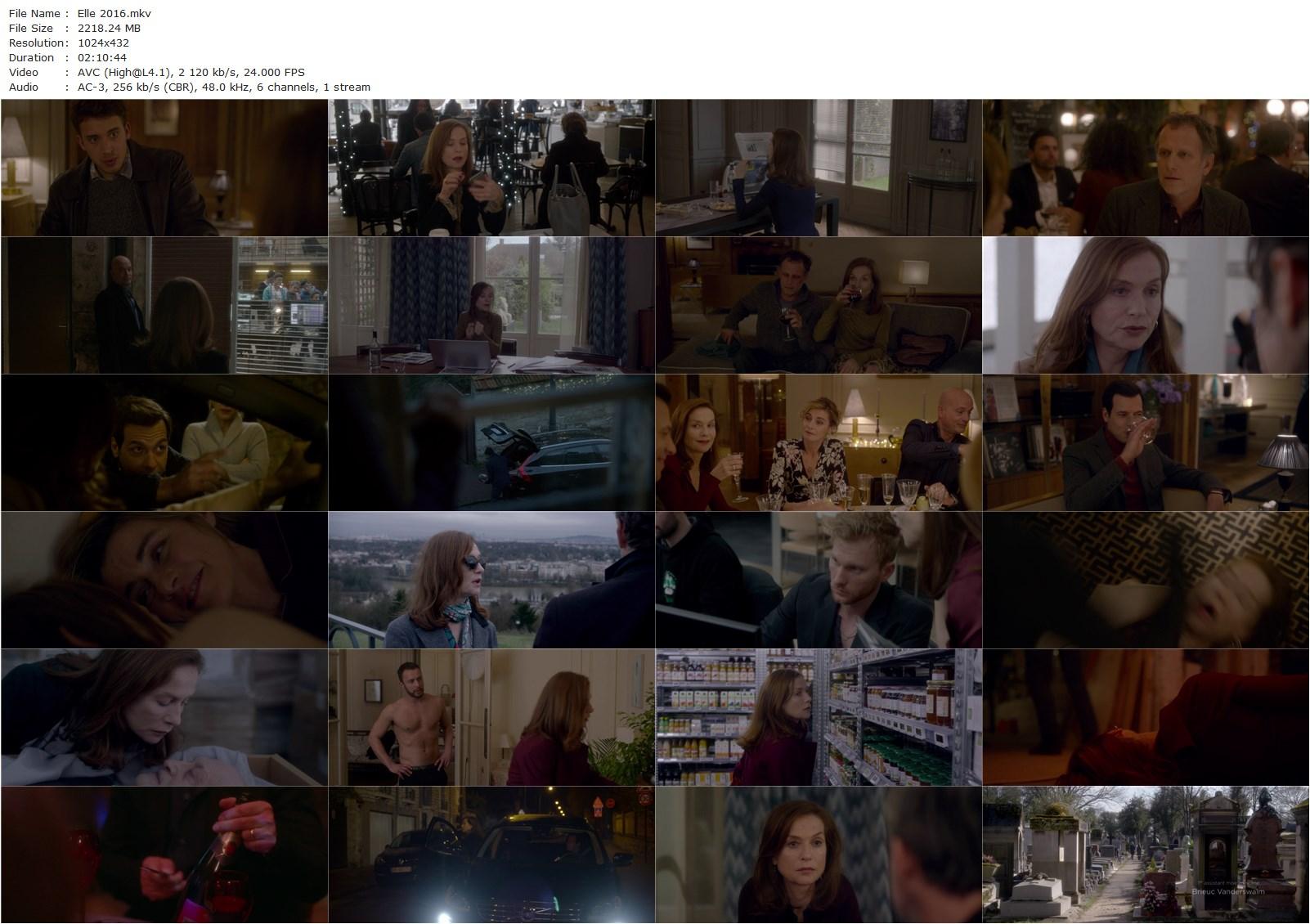 Elle (2016) Paul Verhoeven, Isabelle Huppert, Laurent Lafitte, Anne Consigny-poster