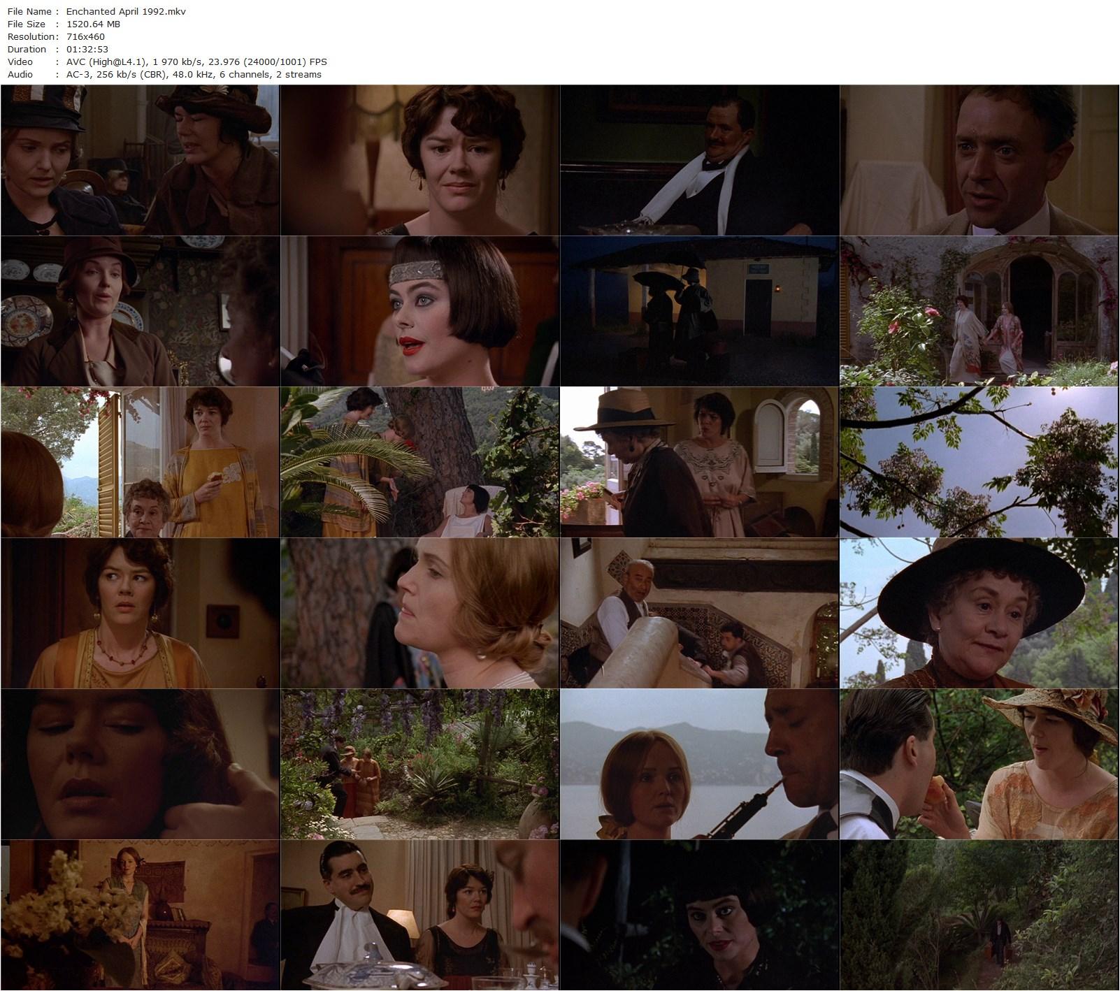 Enchanted April (1992) Mike Newell, Alfred Molina, Joan Plowright, Miranda Richardson-poster