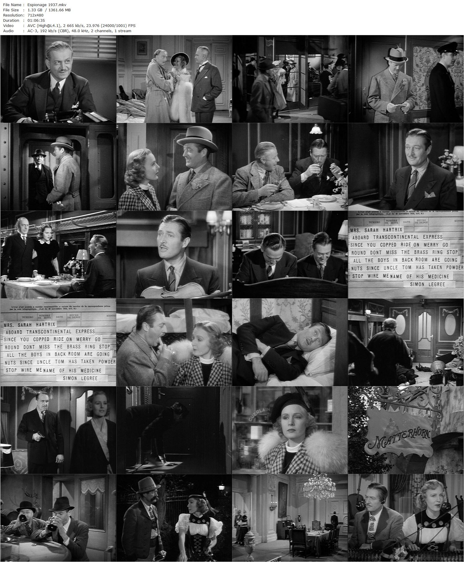 Espionage (1937) Kurt Neumann, Madge Evans, Edmund Lowe, Paul Lukas-poster