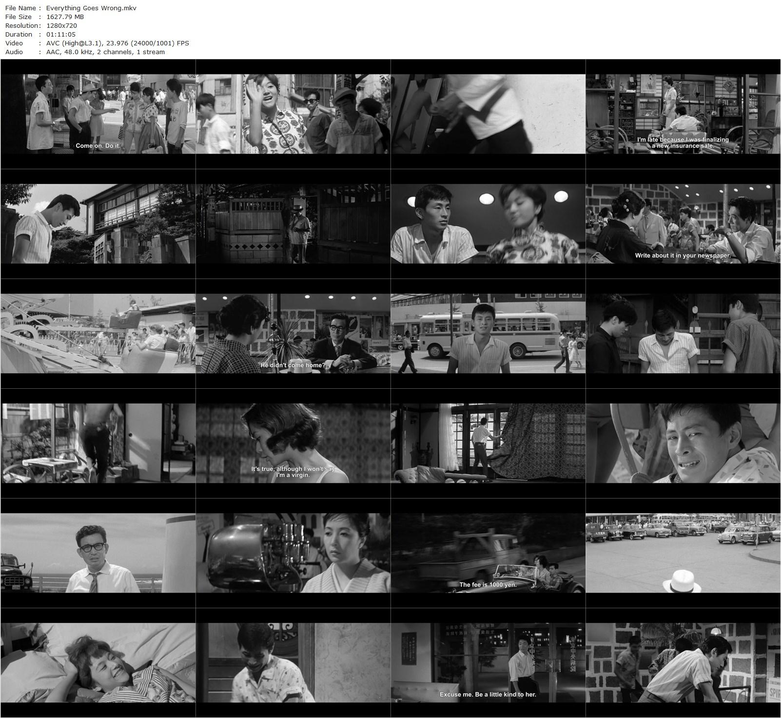 Everything Goes Wrong AKA Subete ga kurutteru (1960) Seijun Suzuki, Tamio Kawachi, Yoshiko Nezu, Sayuri Yoshinaga-poster