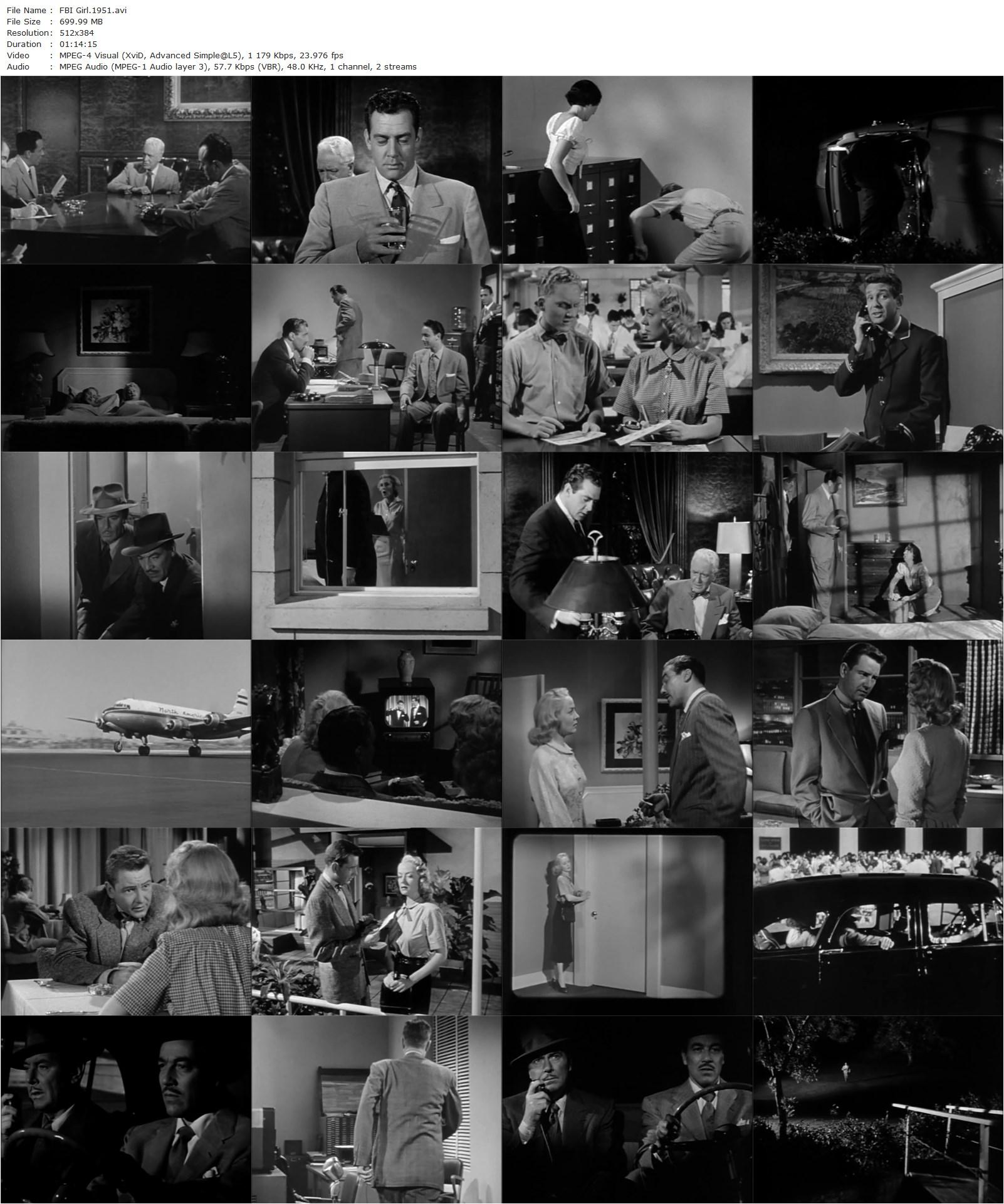 F.B.I. Girl (1951) William Berke, Cesar Romero, George Brent, Audrey Totter-poster