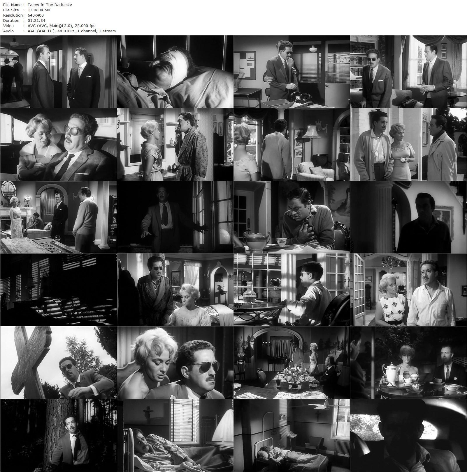 Faces in the Dark (1960) David Eady, John Gregson, Mai Zetterling, John Ireland-poster