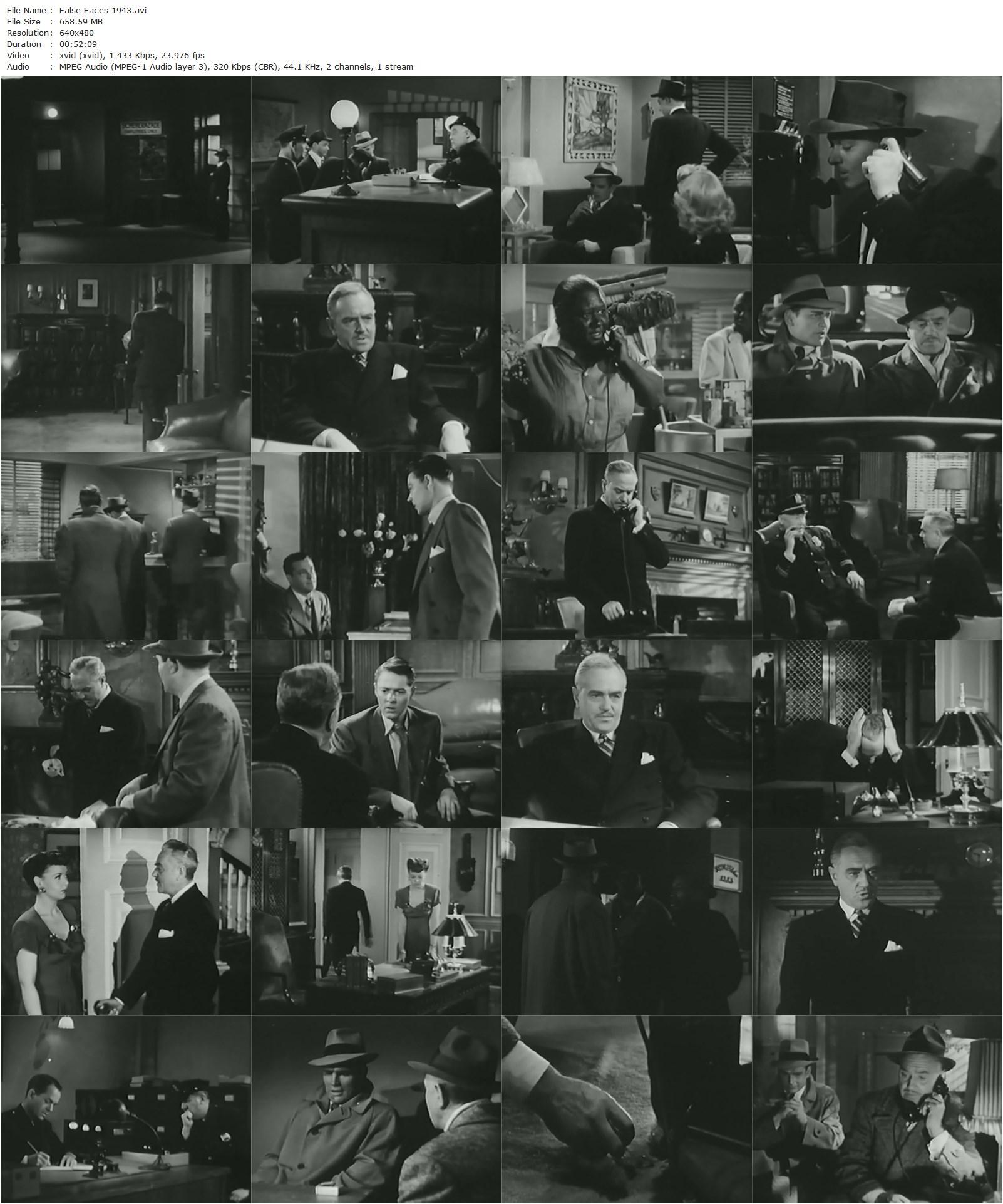 False Faces (1943) George Sherman, Stanley Ridges, William Henry, Rex Williams-poster