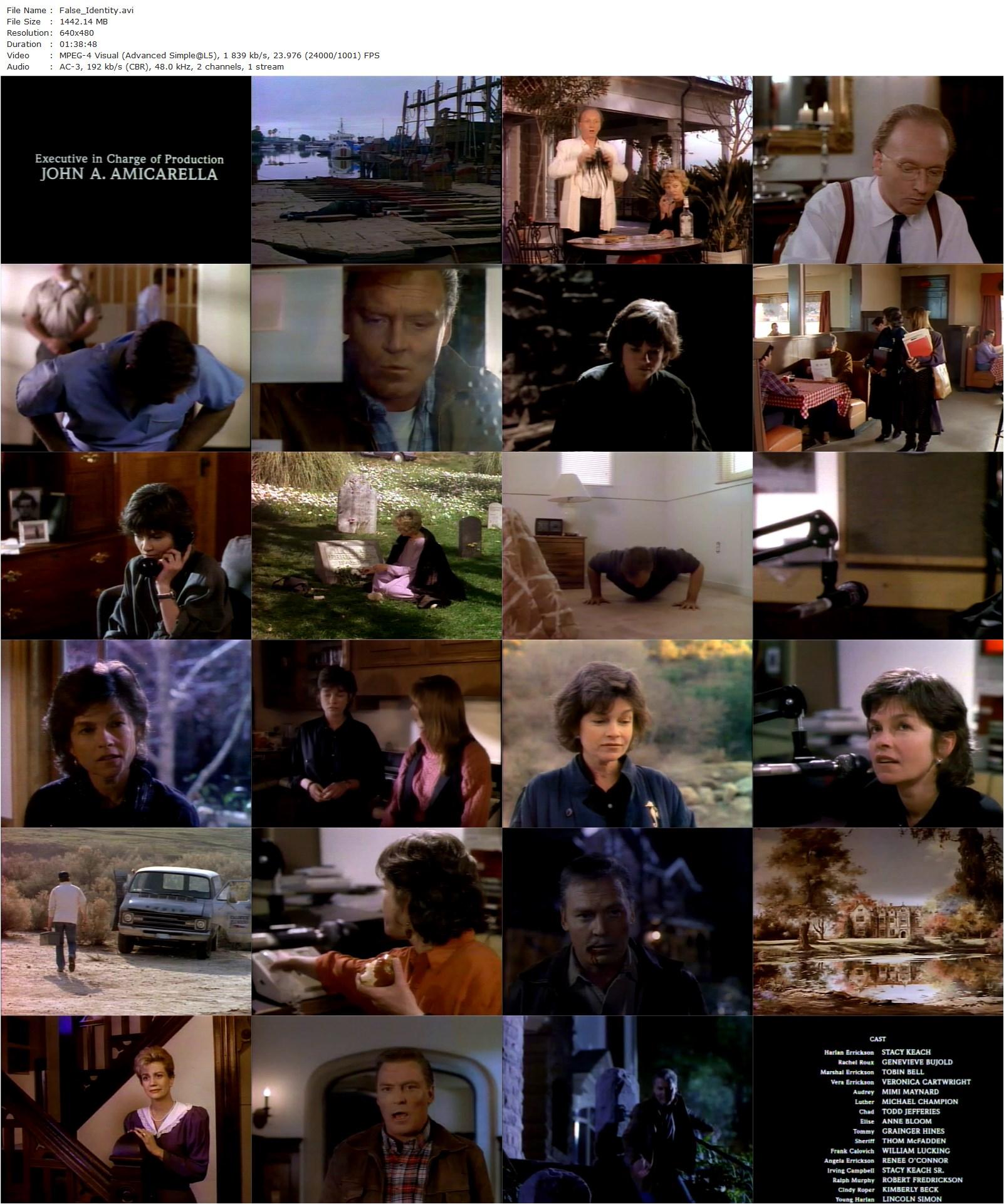 False Identity (1990) James Keach, Stacy Keach, Geneviève Bujold, Tobin Bell-poster