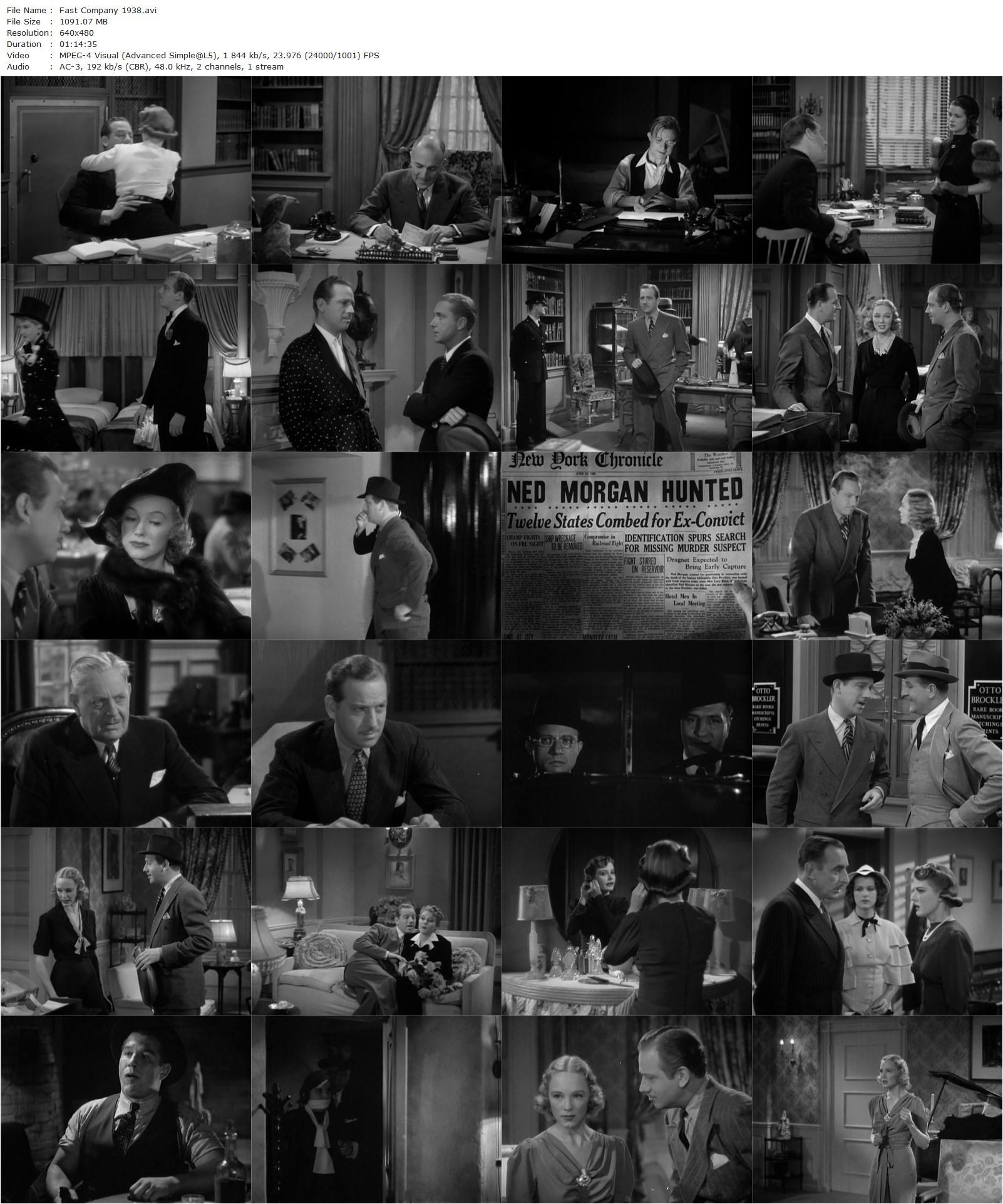 Fast Company (1938) Edward Buzzell, Melvyn Douglas, Florence Rice, Claire Dodd-poster