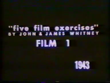 John Whitney & James Whitney – Film Exercise #1 (1943)