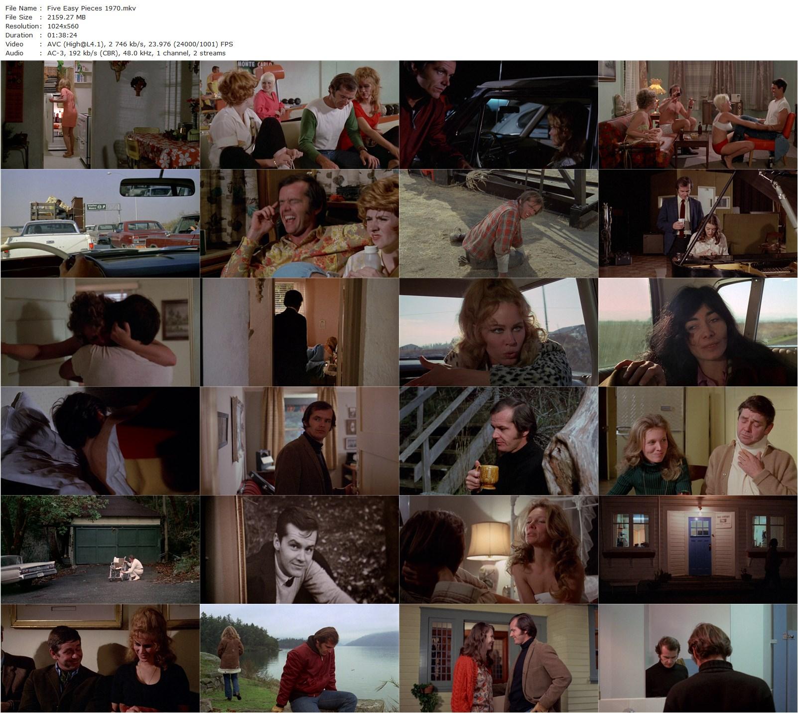 Five Easy Pieces (1970) Bob Rafelson, Jack Nicholson, Karen Black, Billy Green Bush-poster