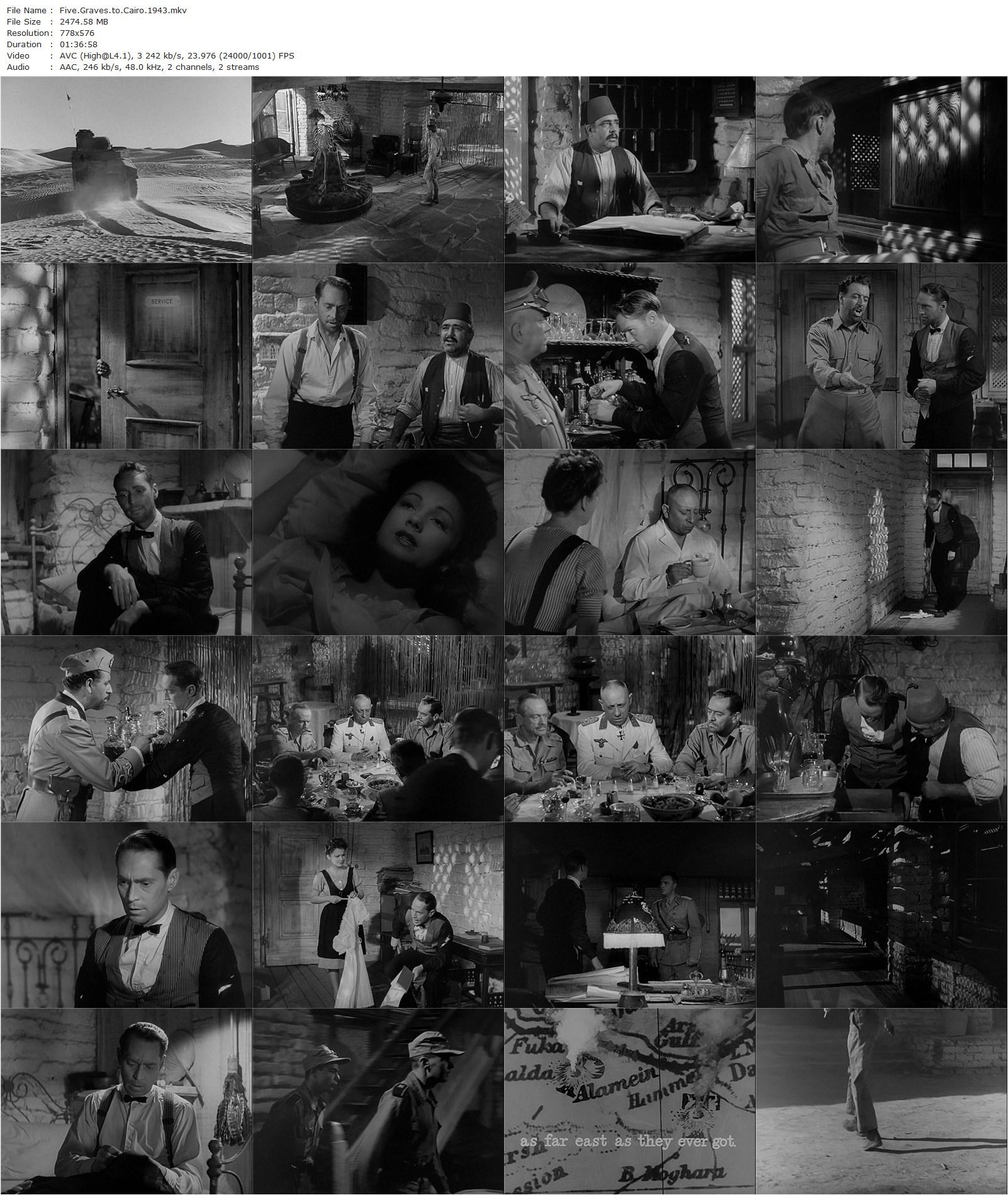 Five Graves to Cairo (1943) Billy Wilder, Franchot Tone, Anne Baxter, Akim Tamiroff-poster