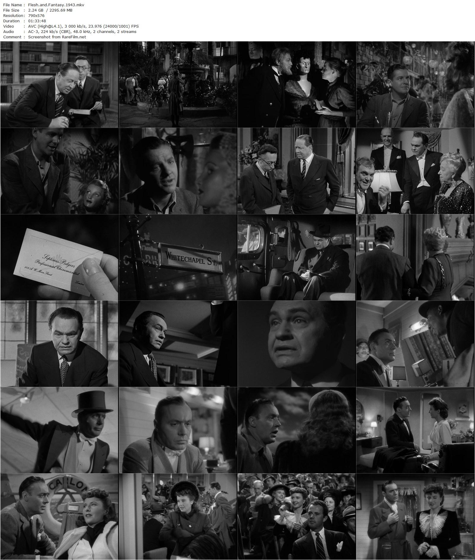 Flesh and Fantasy (1943) Julien Duvivier, Ellis St. Joseph, Oscar Wilde, László Vadnay-poster