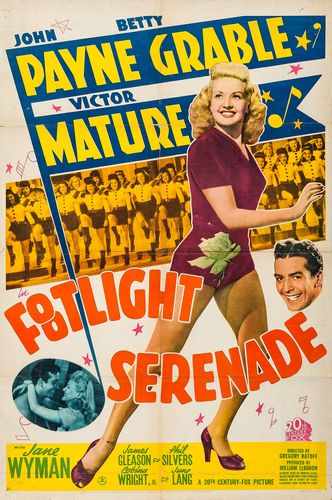 Footlight Serenade (1942) Gregory Ratoff, John Payne, Betty Grable, Victor Mature