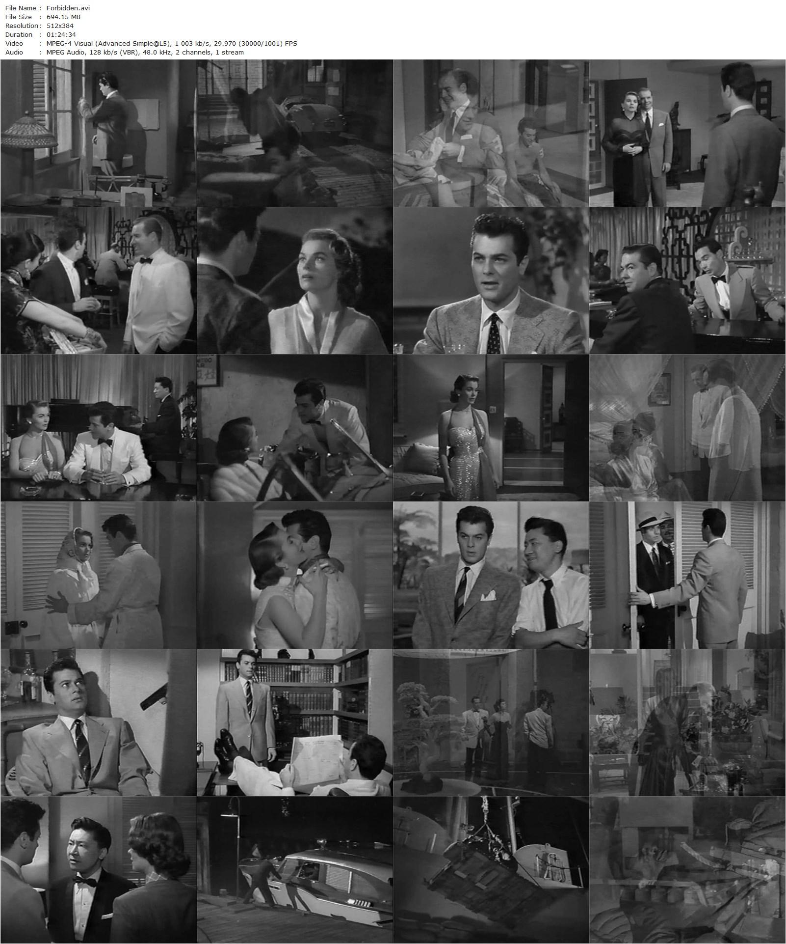 Forbidden (1953) Rudolph Maté, Tony Curtis, Joanne Dru, Lyle Bettger-poster