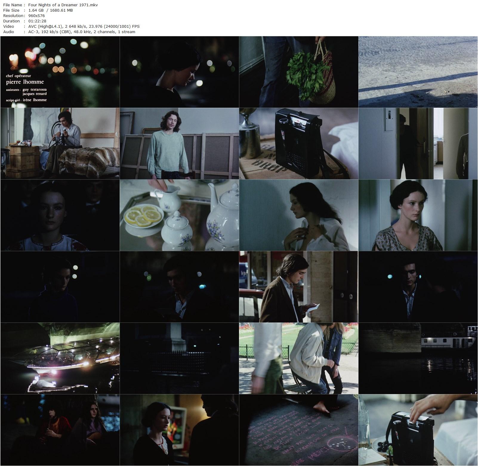 Four Nights of a Dreamer AKA Quatre nuits d’un rêveur (1971) Robert Bresson, Isabelle Weingarten, Guillaume des Forêts, Jean-Maurice Monnoyer-poster