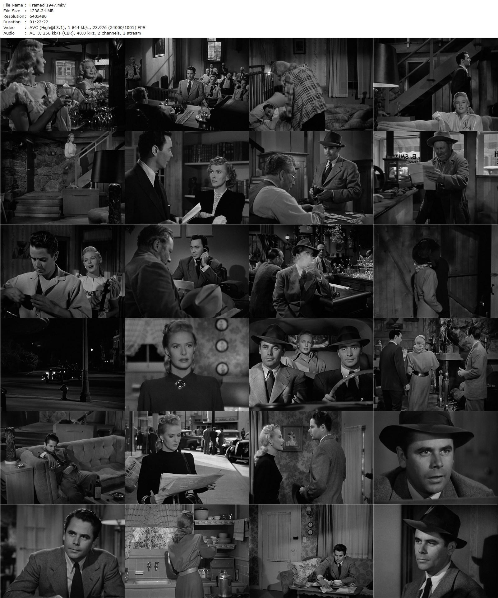 Framed (1947) Richard Wallace, Glenn Ford, Janis Carter, Barry Sullivan-poster