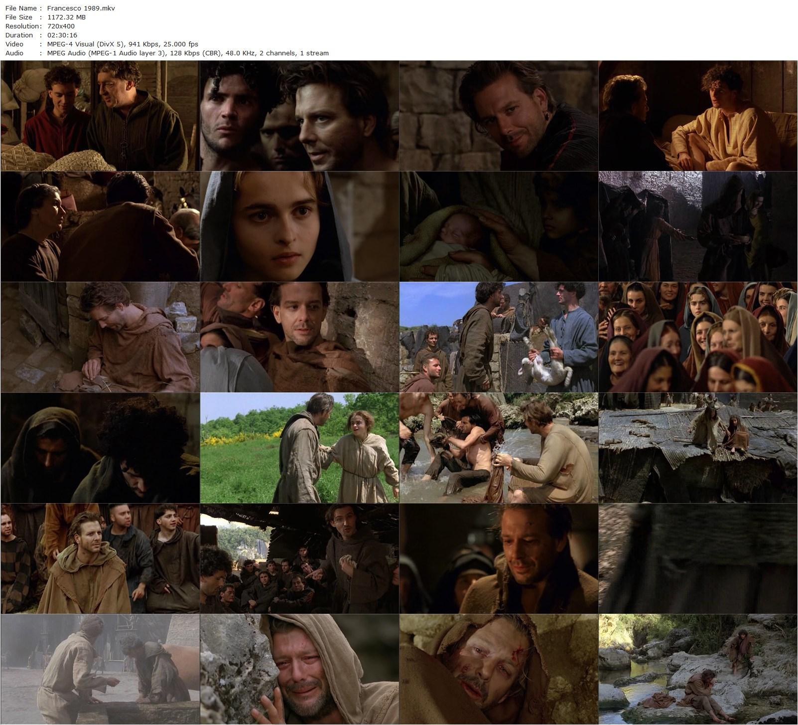 St. Francis of Assisi (1989) Liliana Cavani, Mickey Rourke, Helena Bonham Carter, Andréa Ferréol-poster