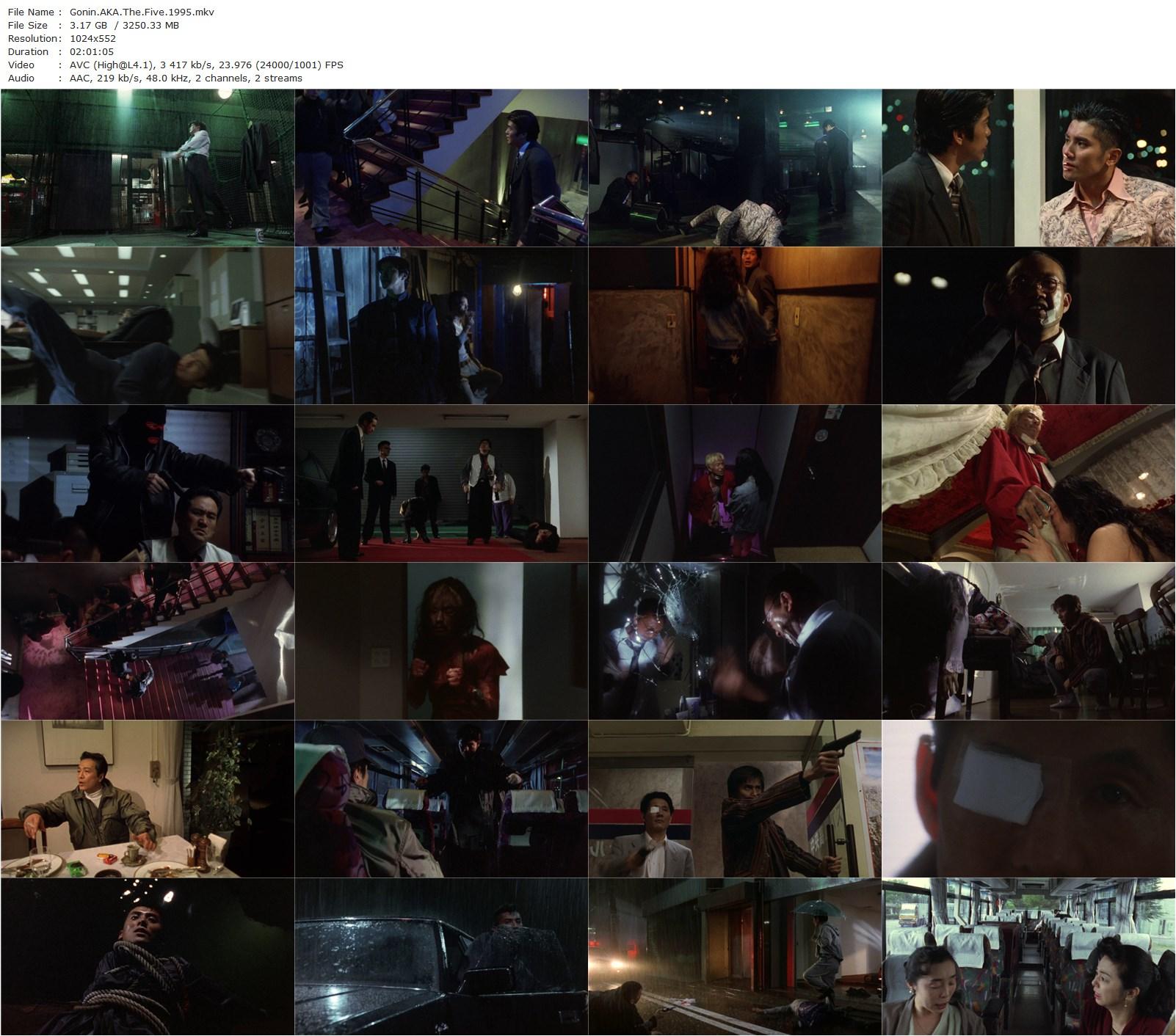 The Five AKA Gonin (1995) Takashi Ishii, Kôichi Satô, Masahiro Motoki, Jinpachi Nezu-poster