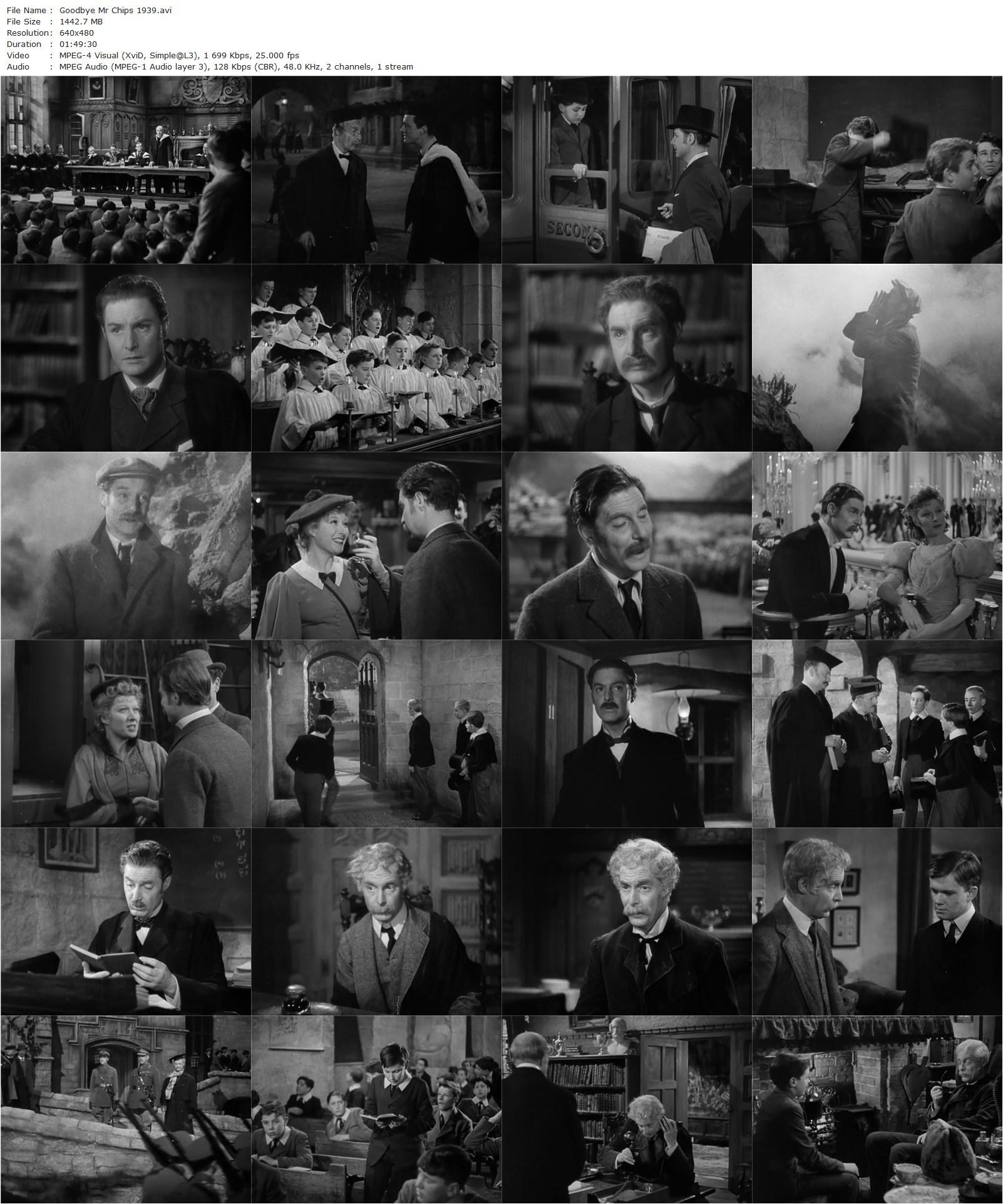 Goodbye, Mr. Chips (1939) Sam Wood, Sidney Franklin, Robert Donat, Greer Garson, Terry Kilburn-poster