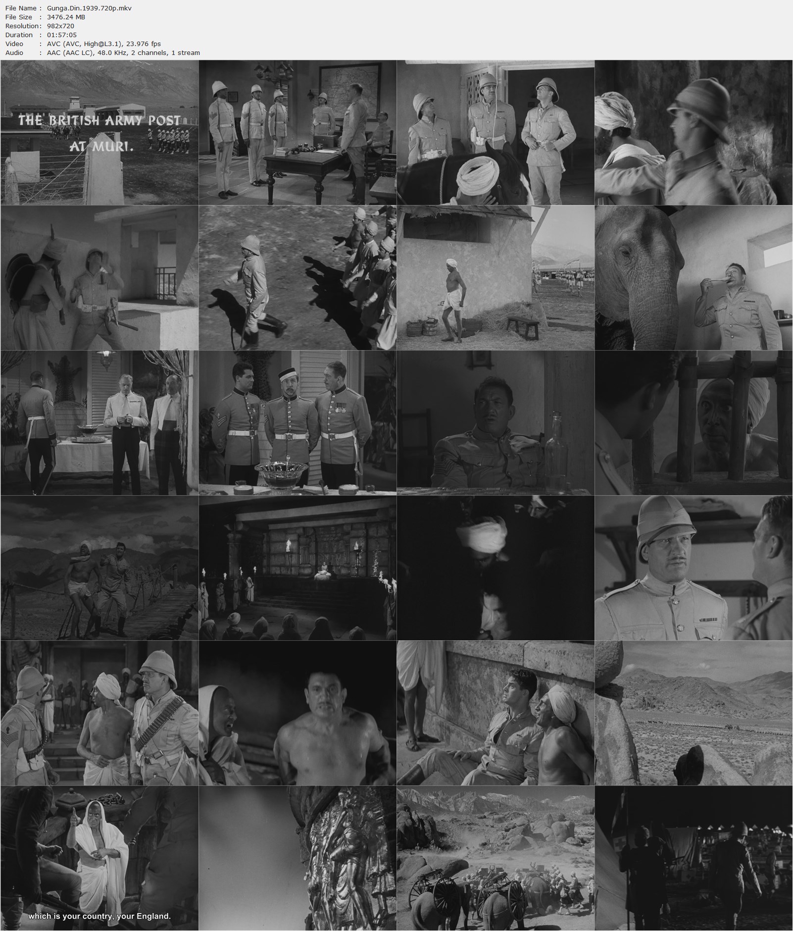 Gunga Din (1939) George Stevens, Cary Grant, Joan Fontaine, Victor McLaglen, Adventure, Comedy, War-poster