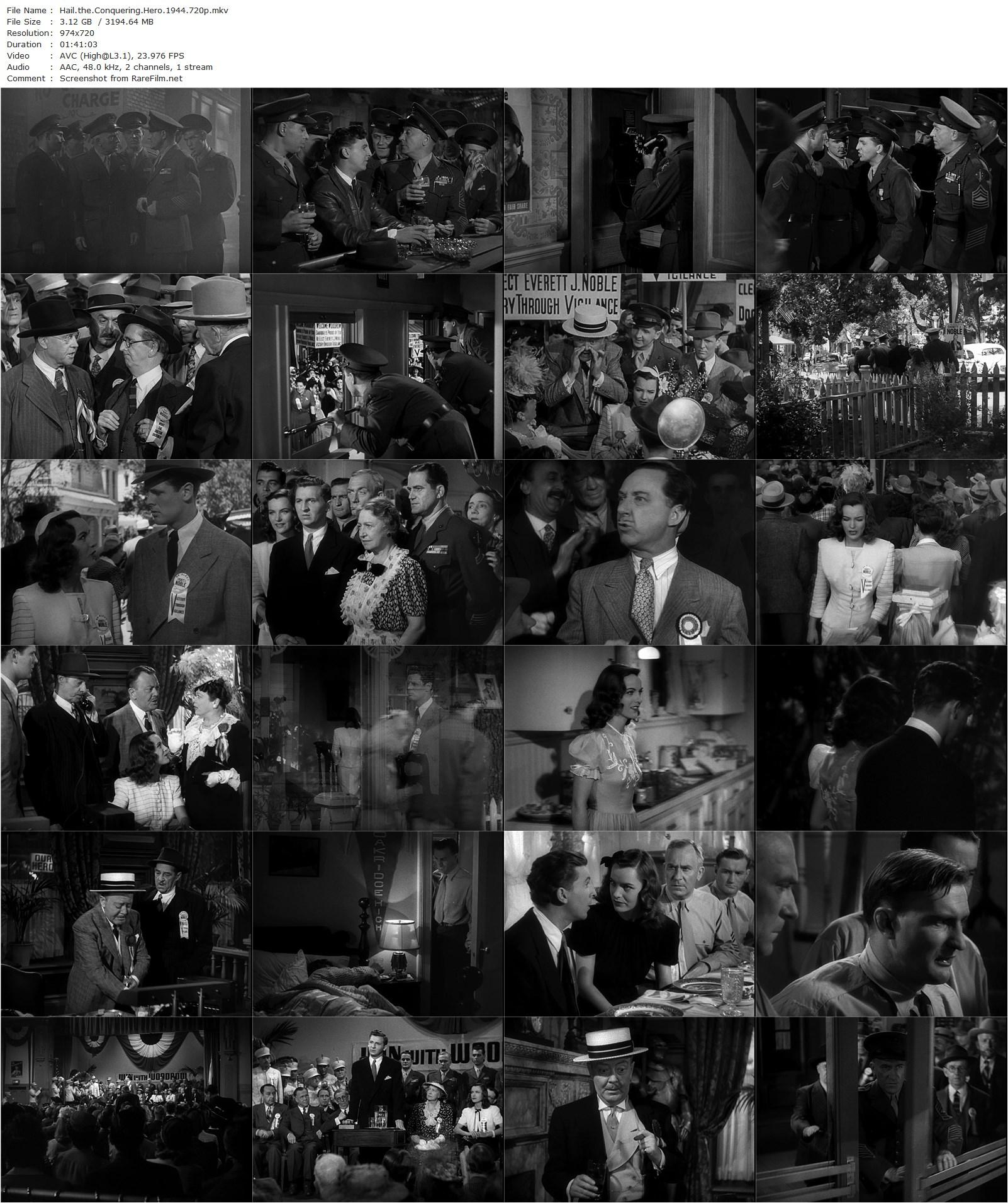 Hail the Conquering Hero (1944) Preston Sturges, Eddie Bracken, Ella Raines, Raymond Walburn-poster