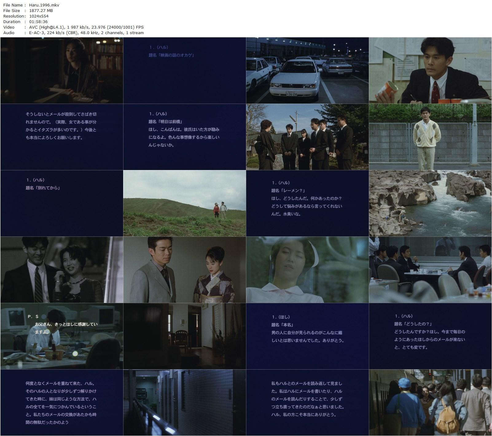 Haru AKA (Haru) (1996) Yoshimitsu Morita, Eri Fukatsu, Seiyô Uchino, Sei Hiraizumi-poster