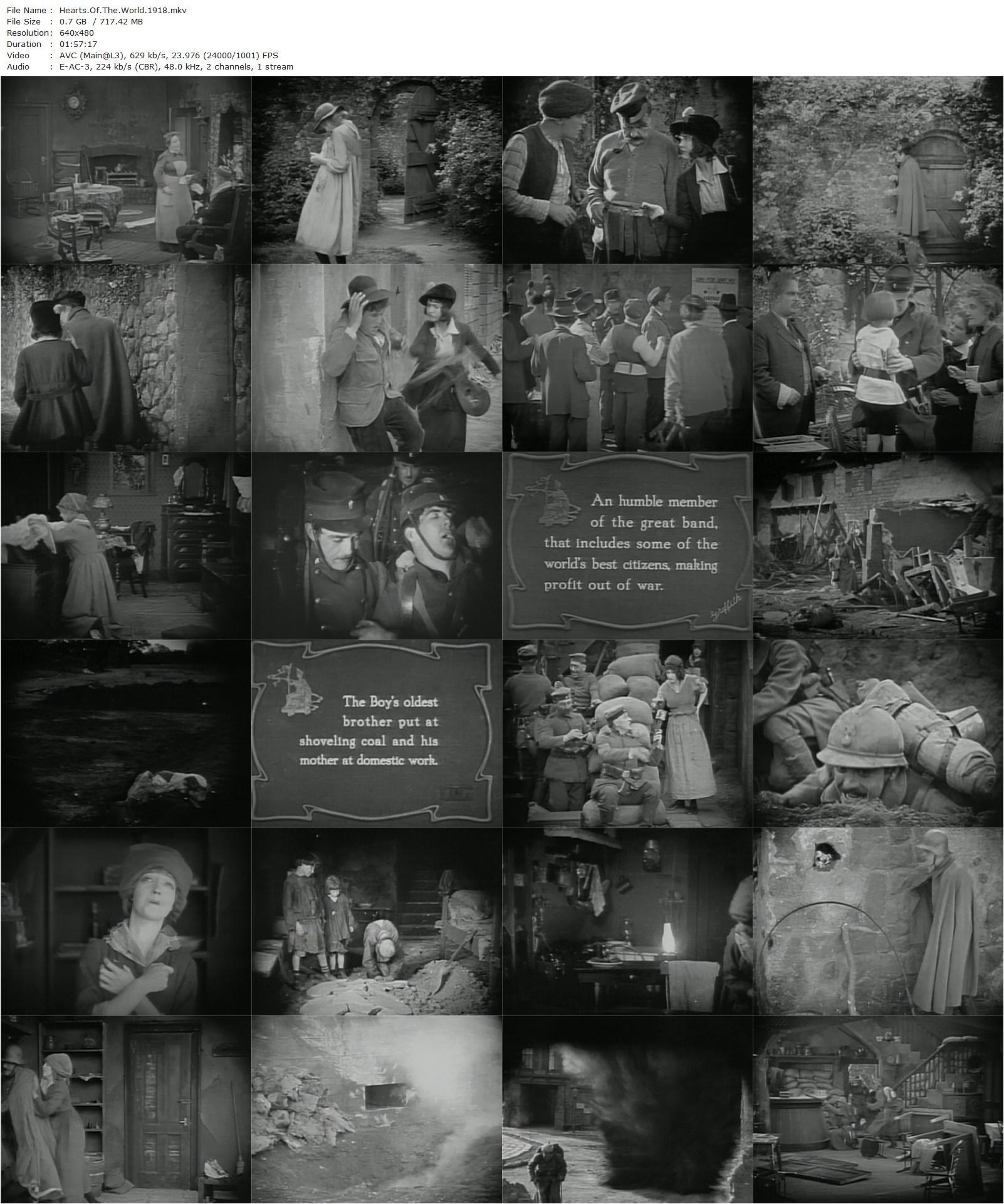 Hearts of the World (1918) D.W. Griffith, Lillian Gish, Dorothy Gish, Robert Harron-poster