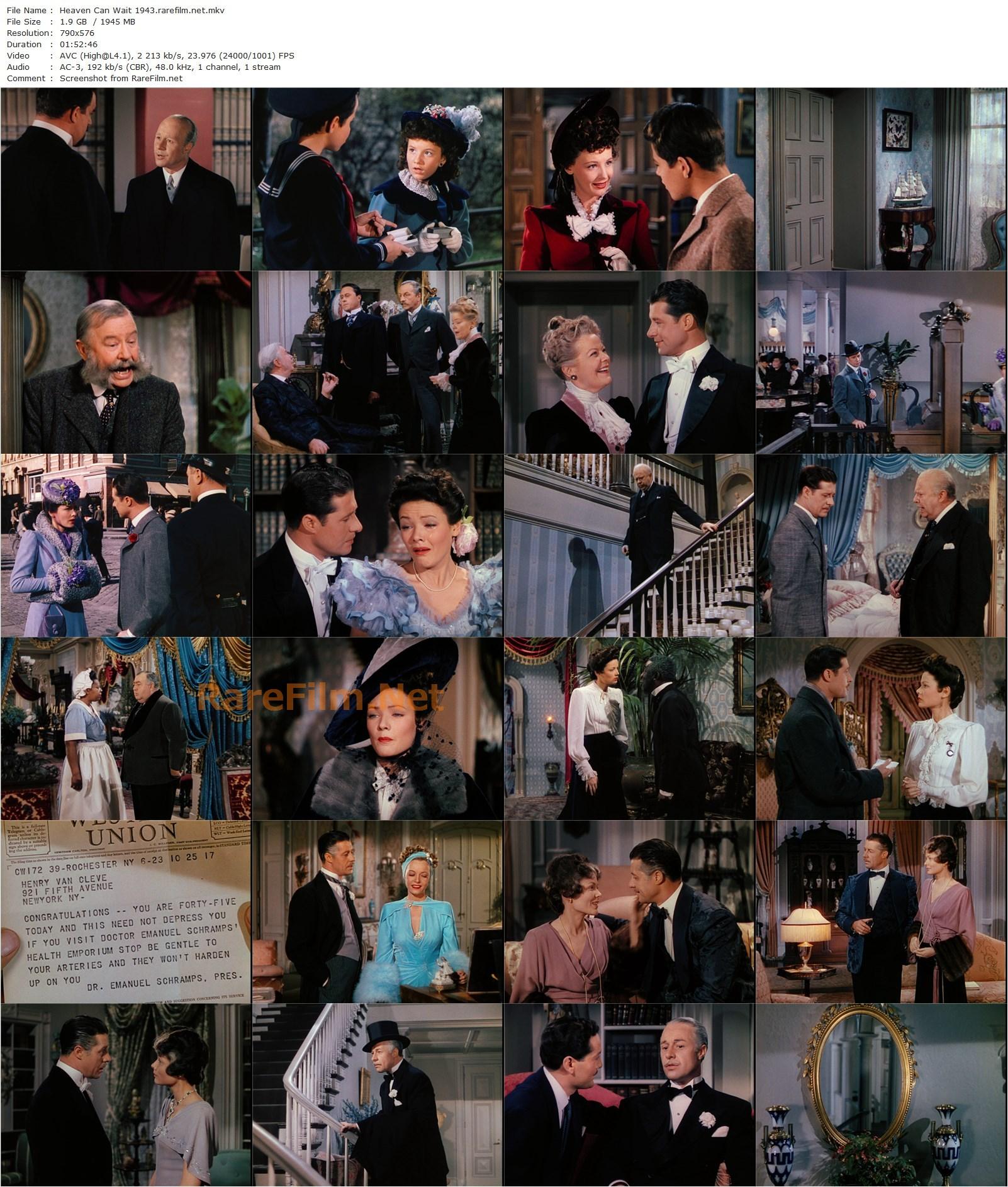 Heaven Can Wait (1943) Ernst Lubitsch, Gene Tierney, Don Ameche, Charles Coburn-poster
