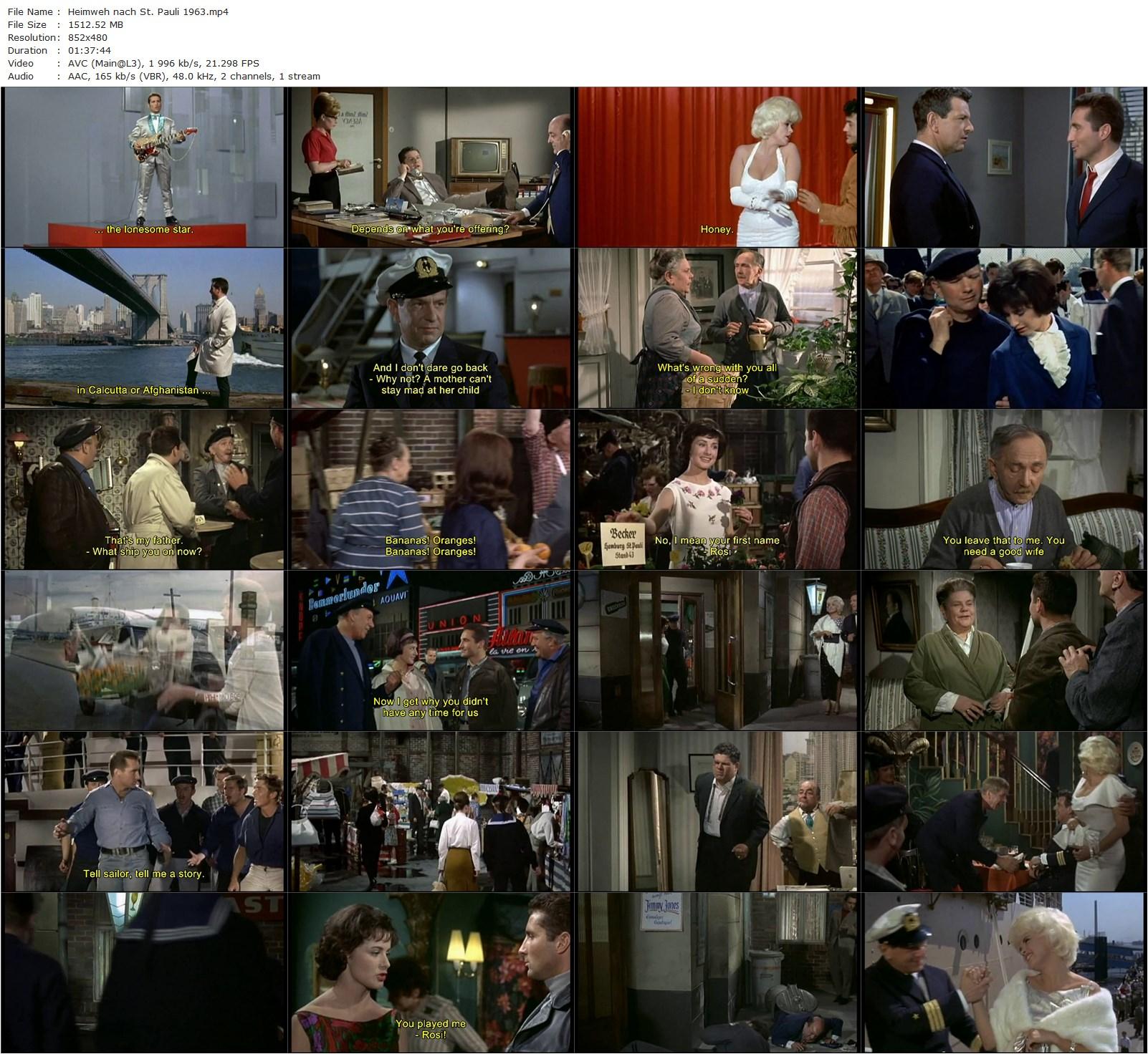 Homesick for St. Paul / Heimweh nach St. Pauli (1963) Werner Jacobs, Freddy Quinn, Jayne Mansfield, Beppo Brem-poster