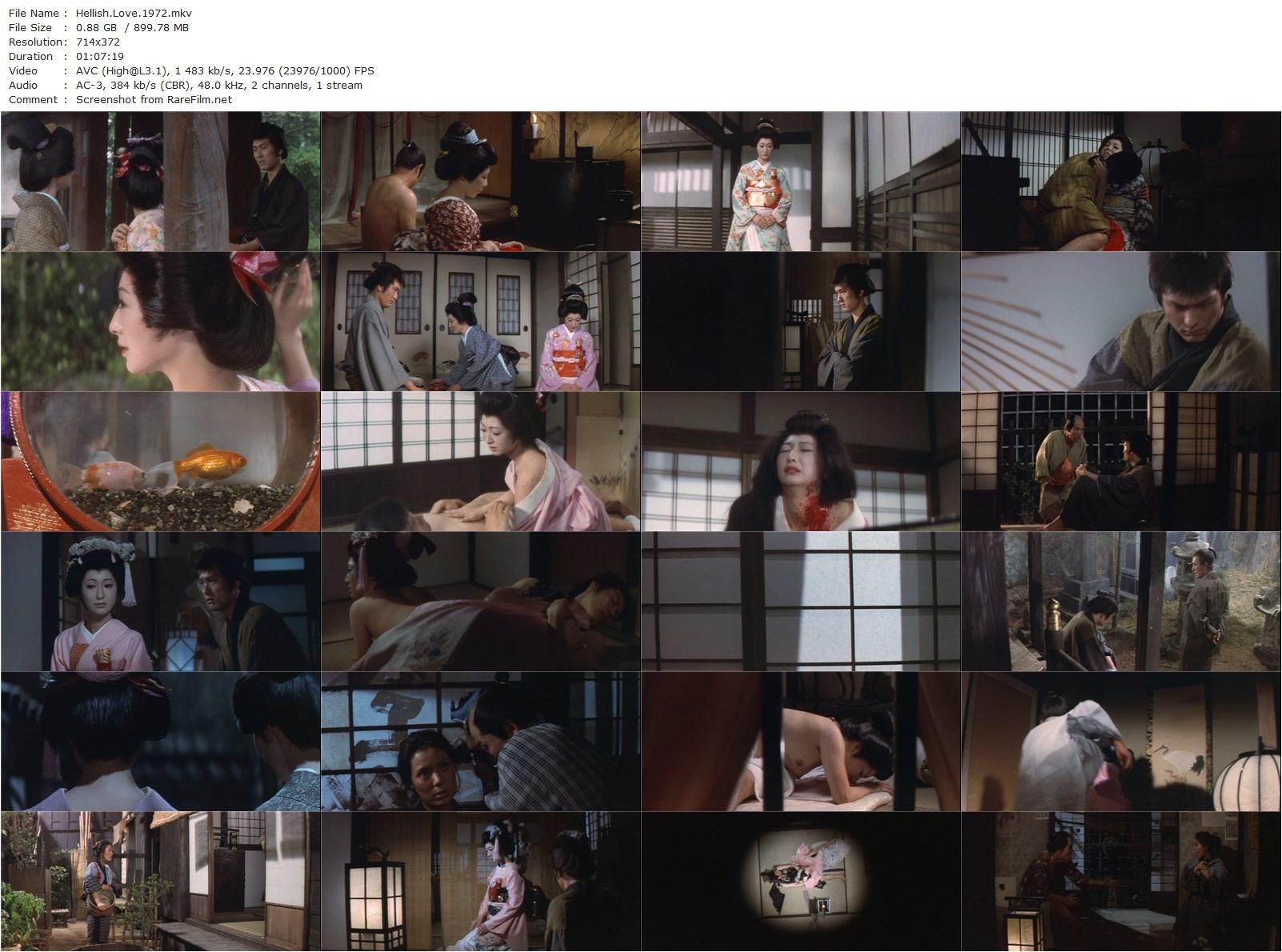 Hellish Love (1972) Chûsei Sone, Setsuko Ogawa, Hidemi Hara, Hajime Tanimoto-poster